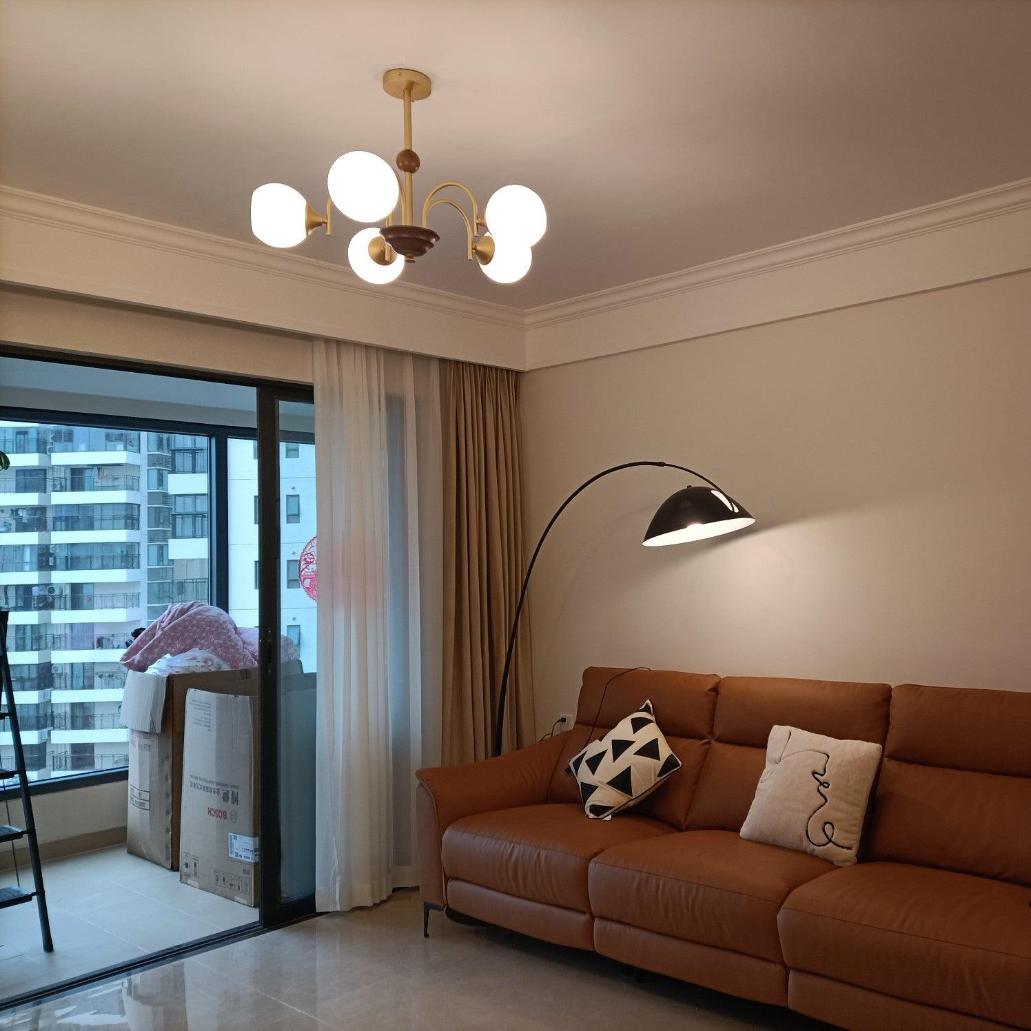 Sculptural Glass Ribbed Chandelier - Blowlighting