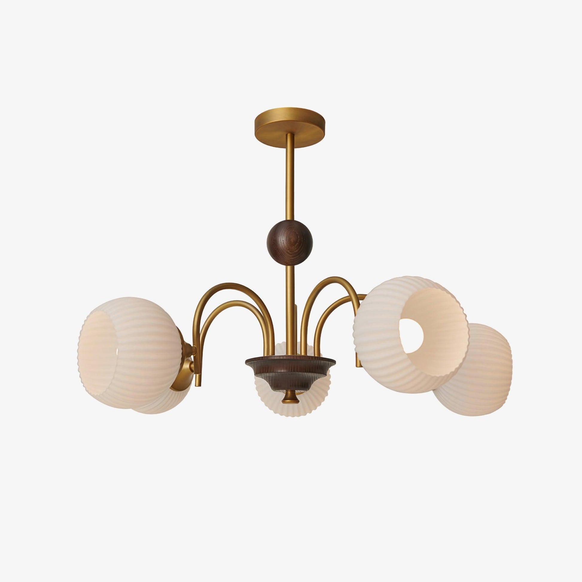 Sculptural Glass Ribbed Chandelier - Blowlighting