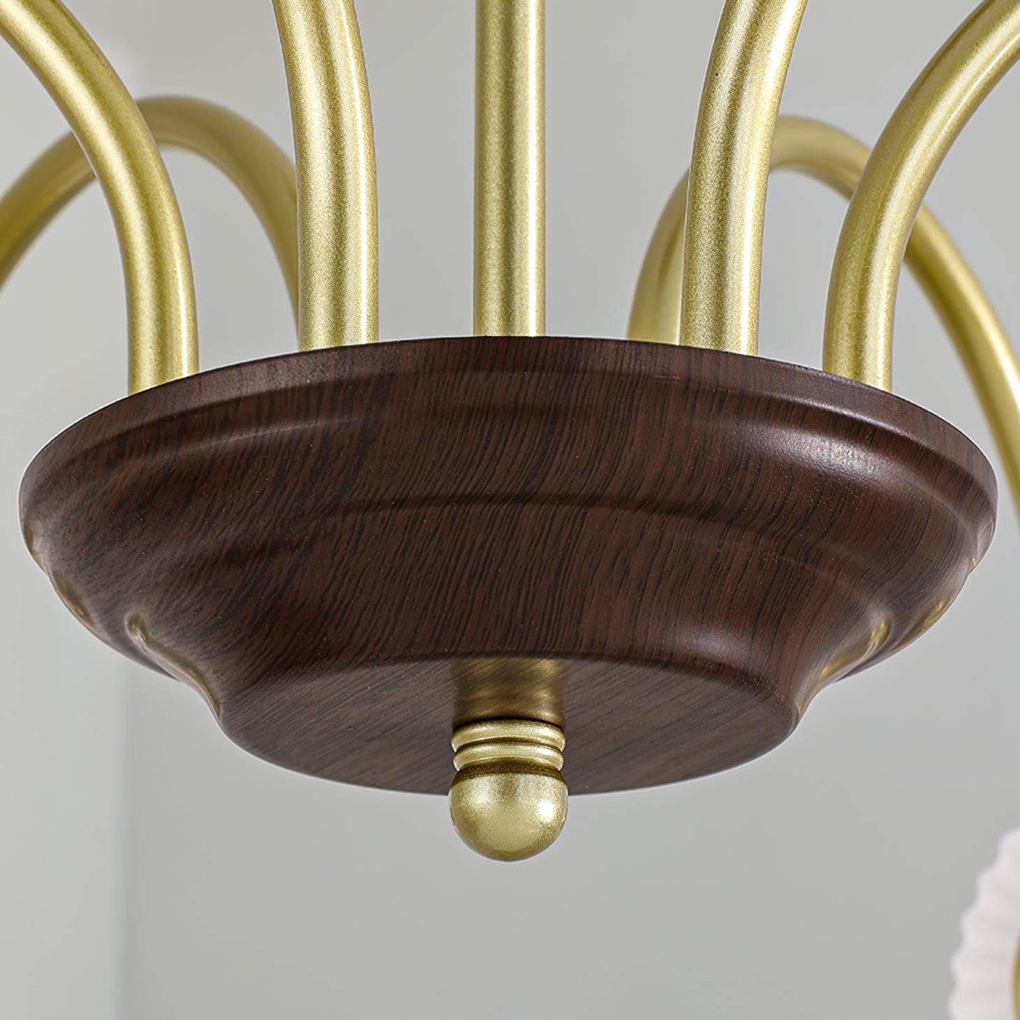 Sculptural Glass Ribbed Chandelier - Blowlighting