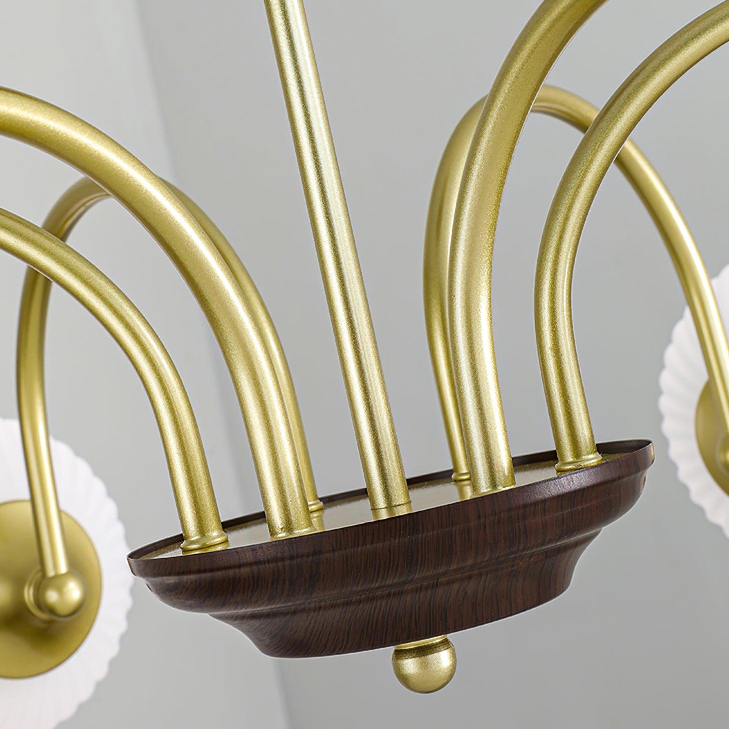 Sculptural Glass Ribbed Chandelier - Blowlighting
