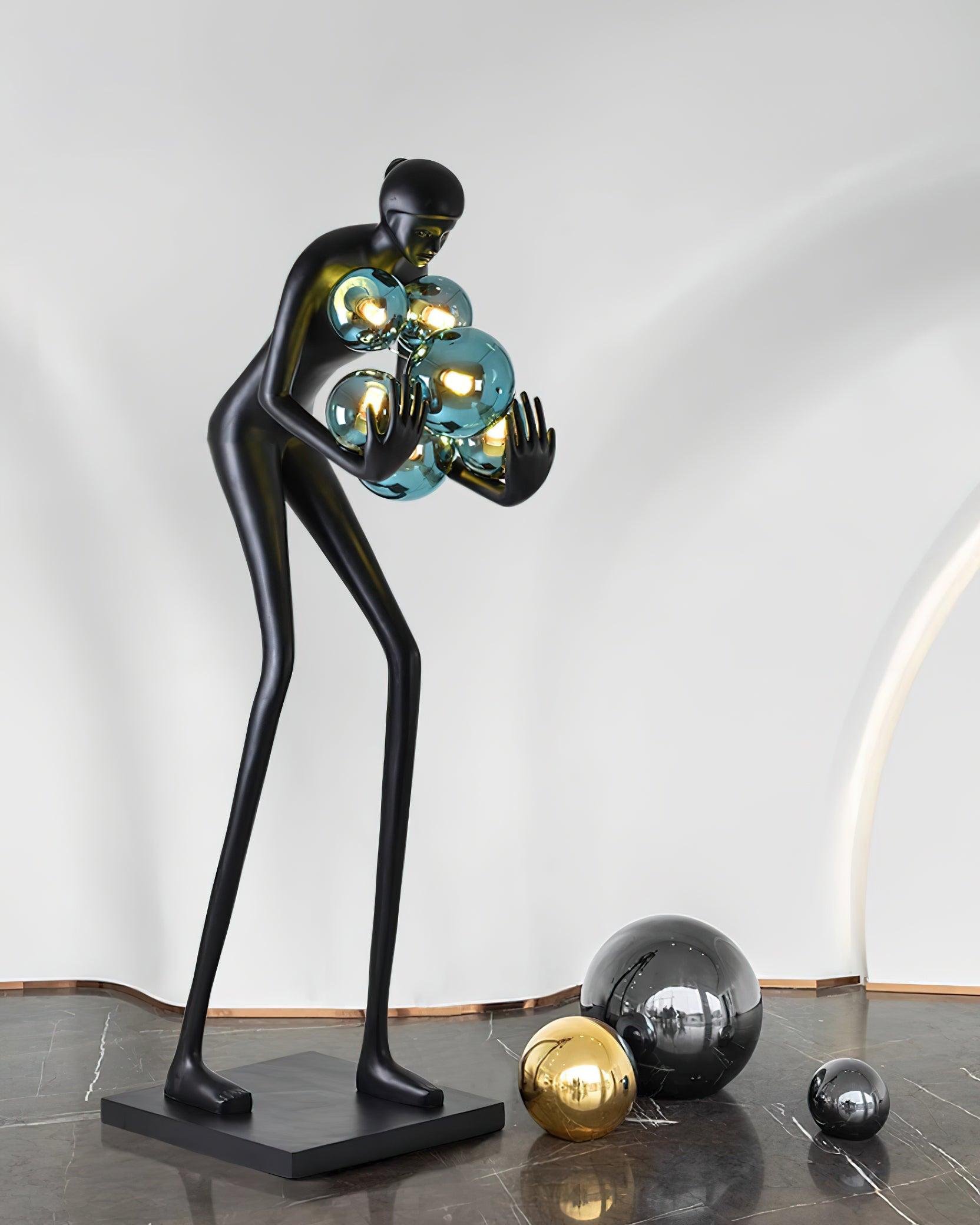 Cradle Sculptural Metal Floor Lamp - Blowlighting