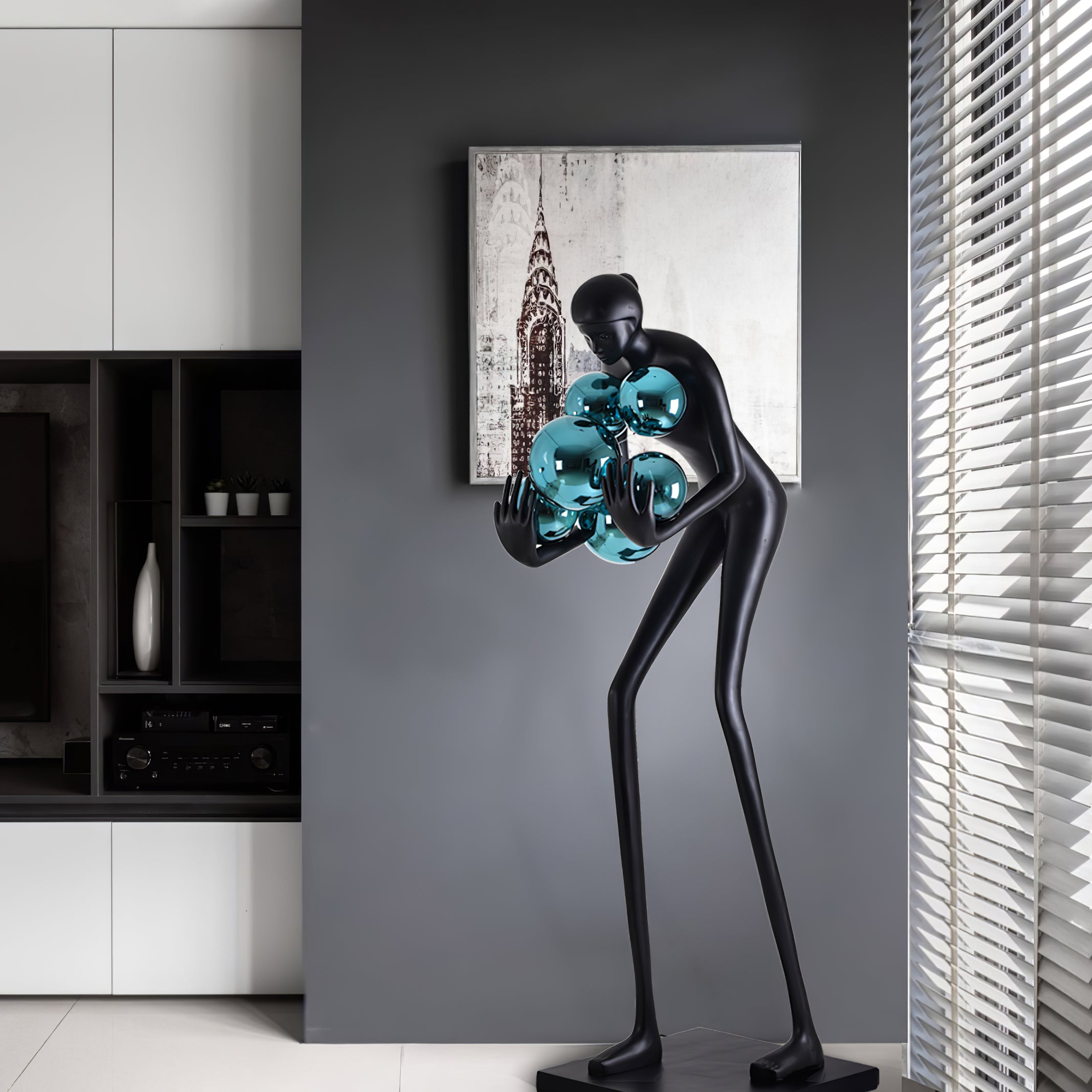 Cradle Sculptural Metal Floor Lamp - Blowlighting