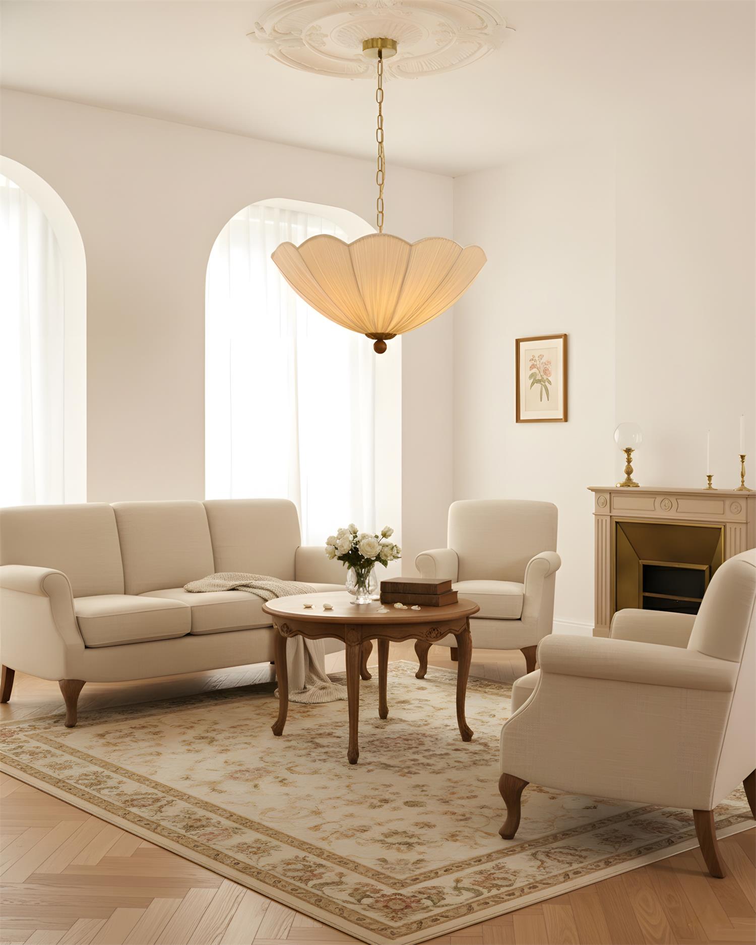 Seralune Modern Fabric Pendant Light