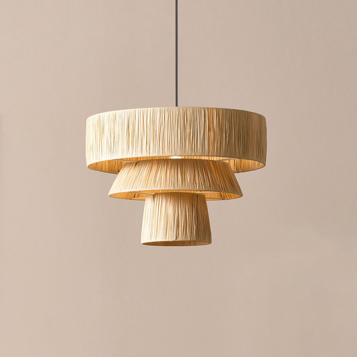 Serapha Tier Organic Raffia Pendant Light