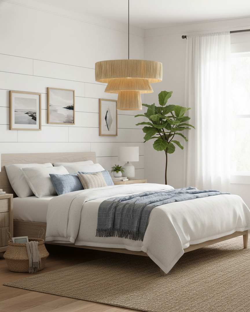 Serapha Tier Organic Raffia Pendant Light