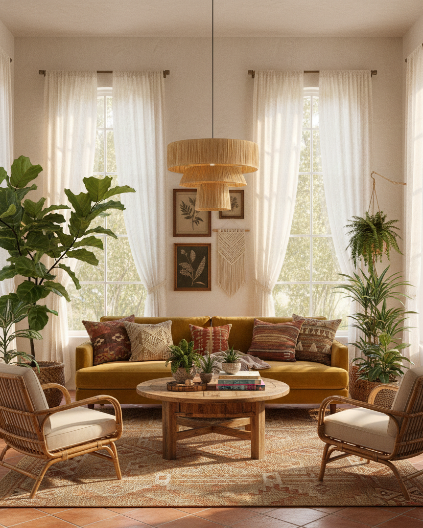 Serapha Tier Organic Raffia Pendant Light