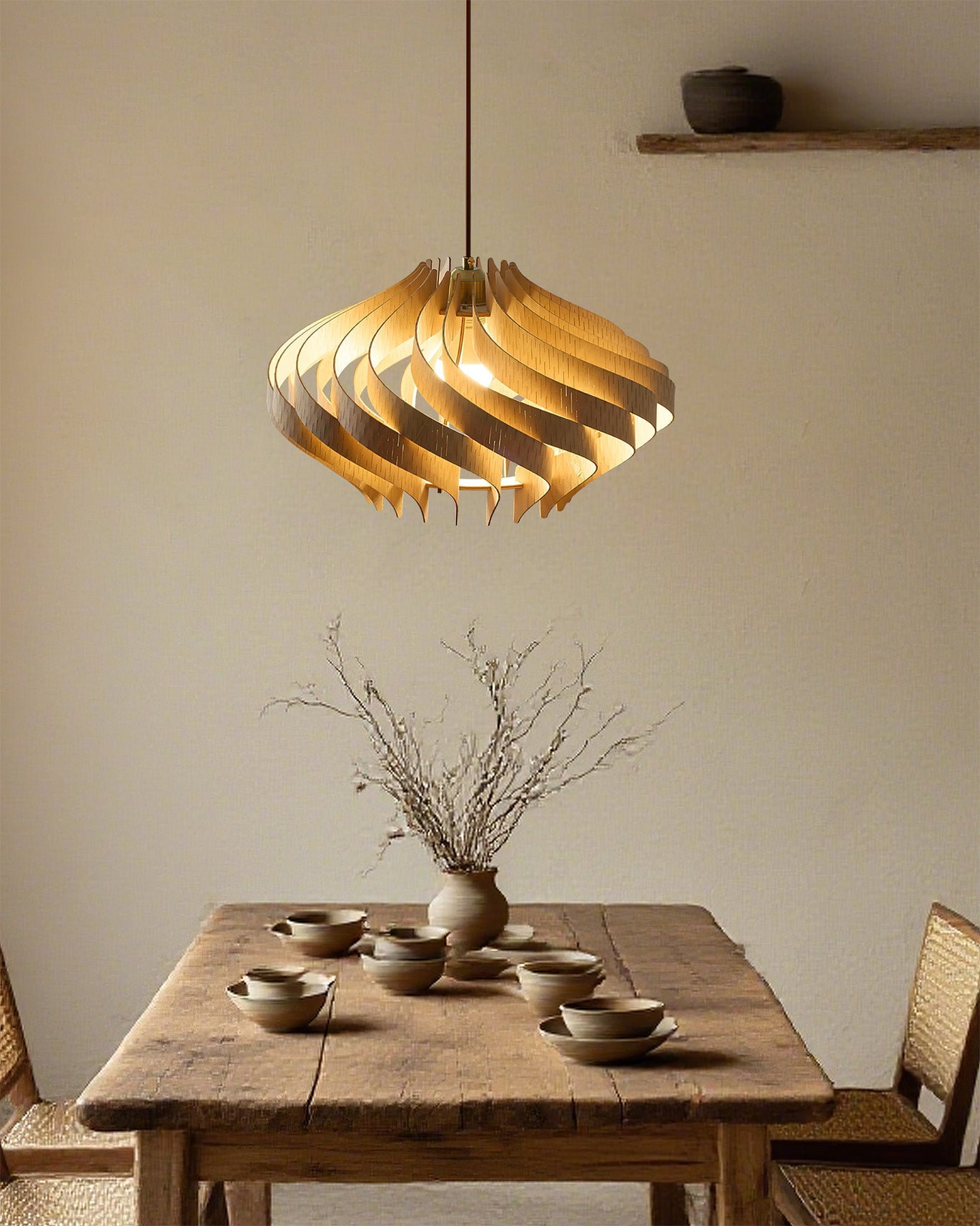 Serentia Modern Wood Pendant Light