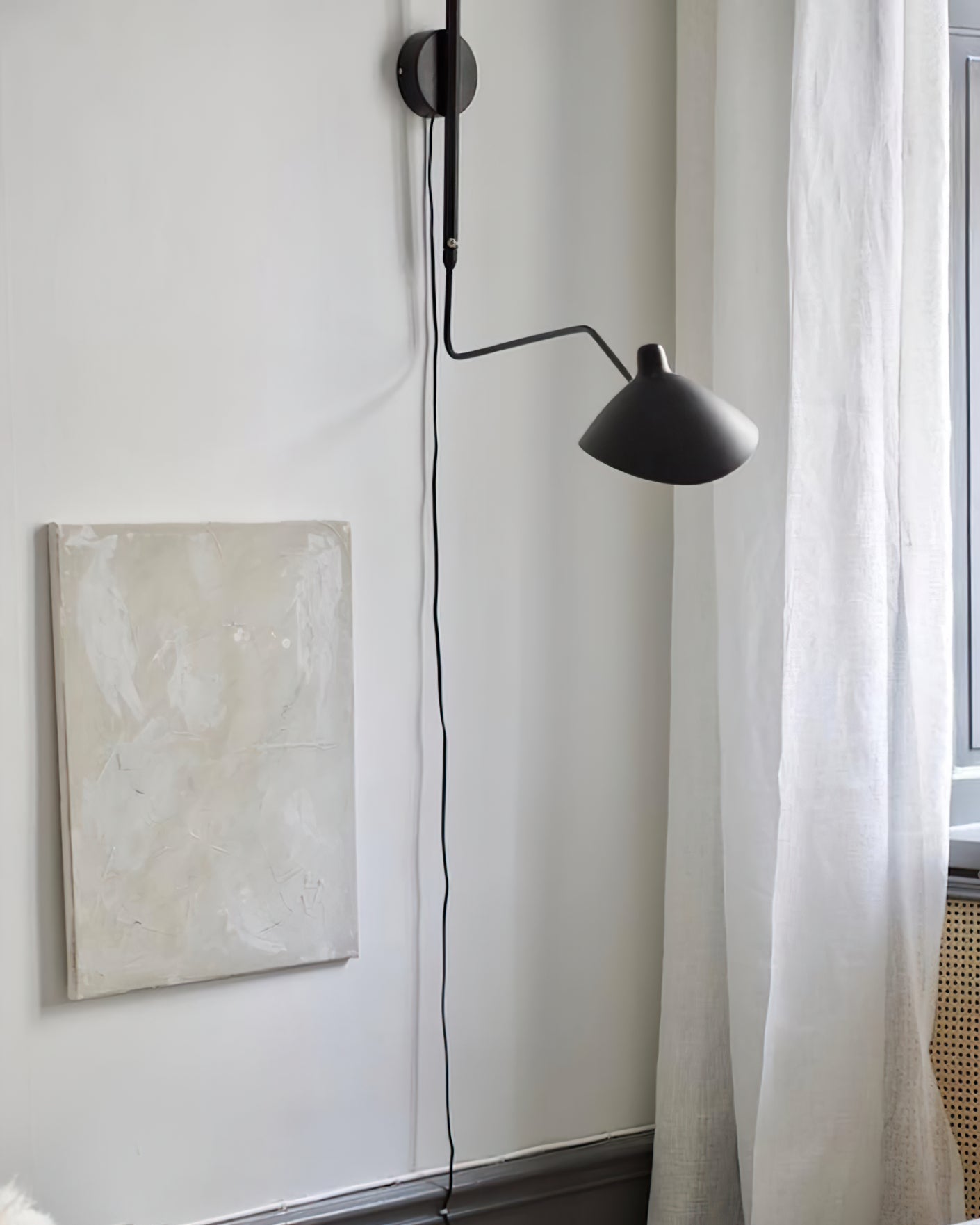 Serge Mouille Contemporary Aluminum Plug In Wall Light