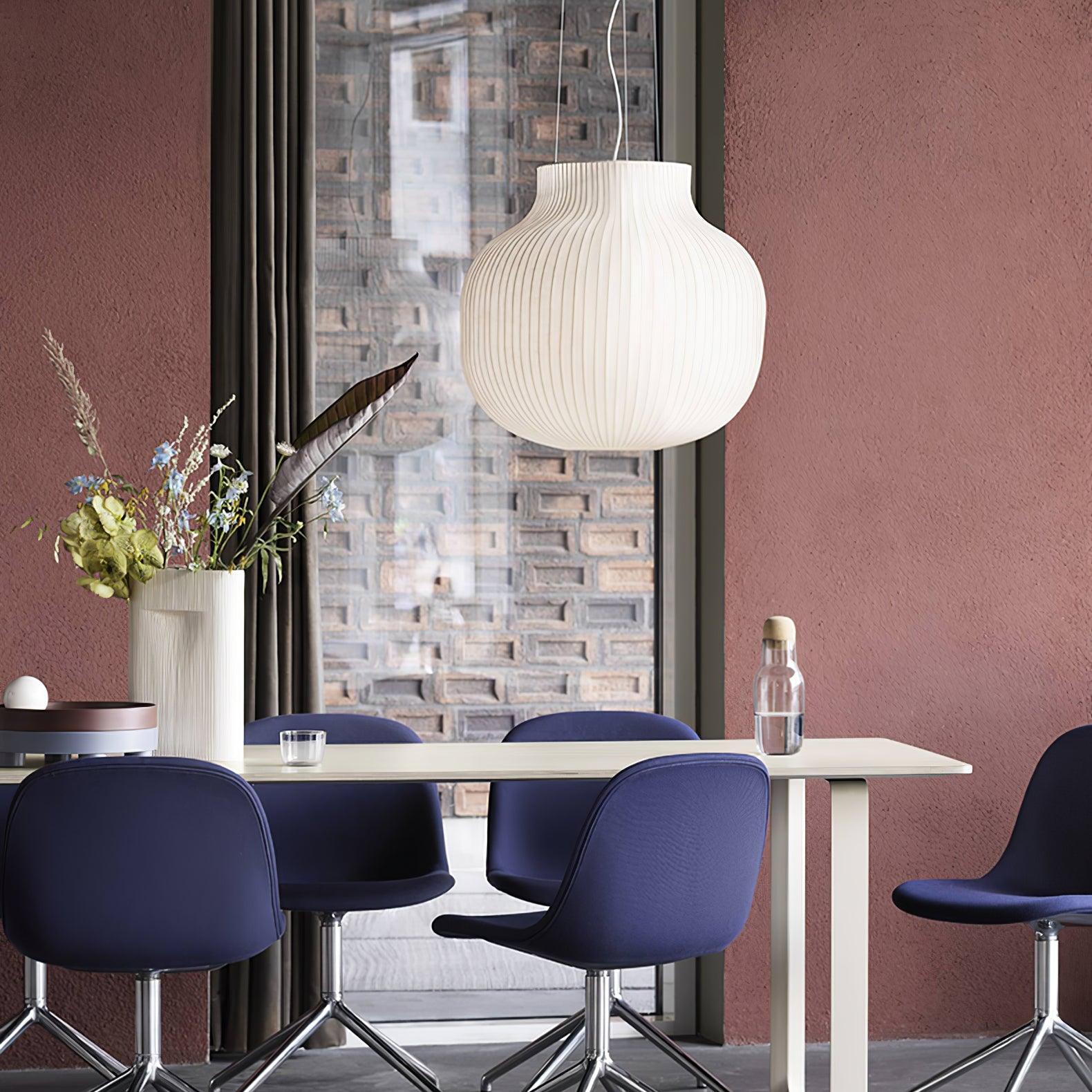 Lumina Silk Ribbed Pendant Light - Blowlighting