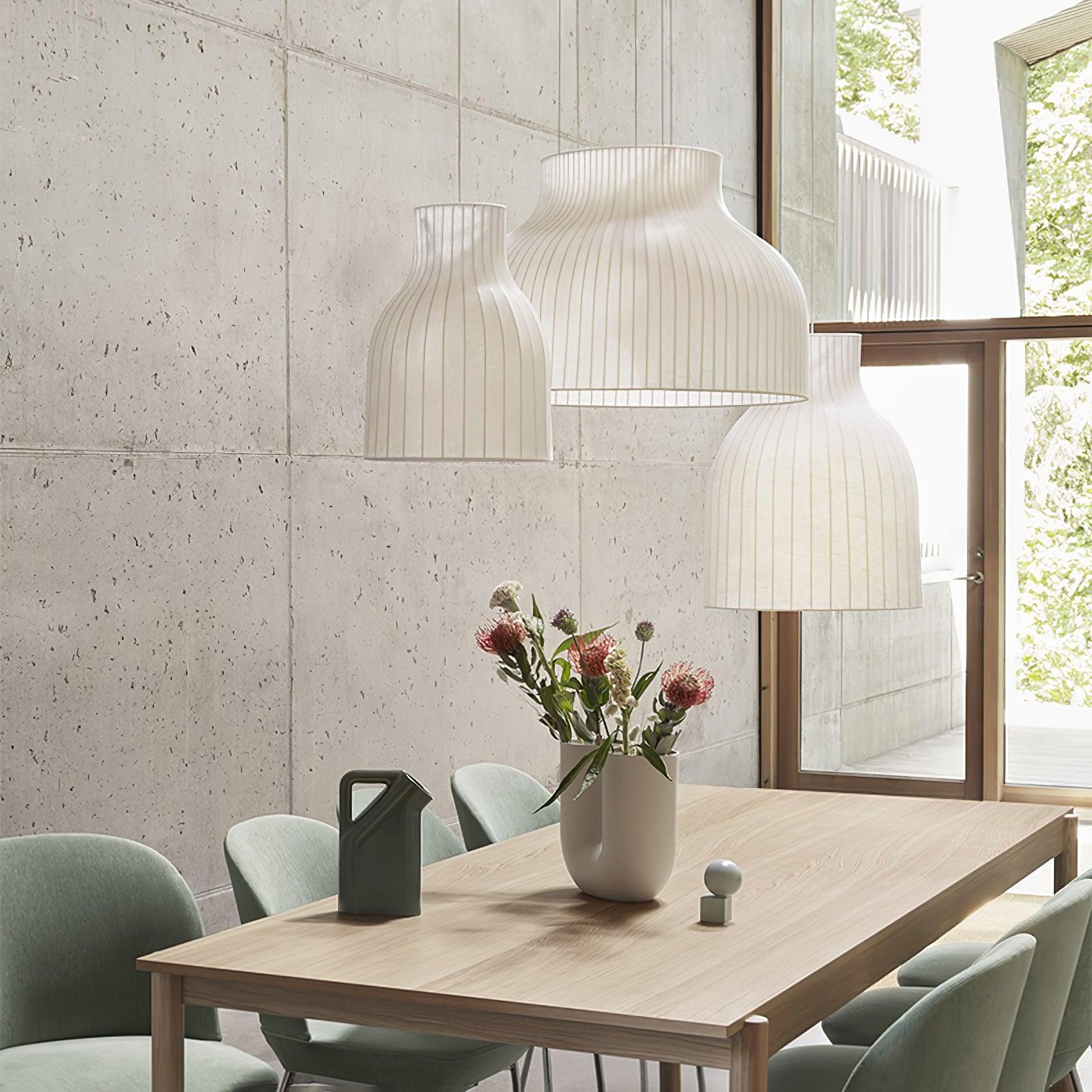 Lumina Silk Ribbed Pendant Light - Blowlighting