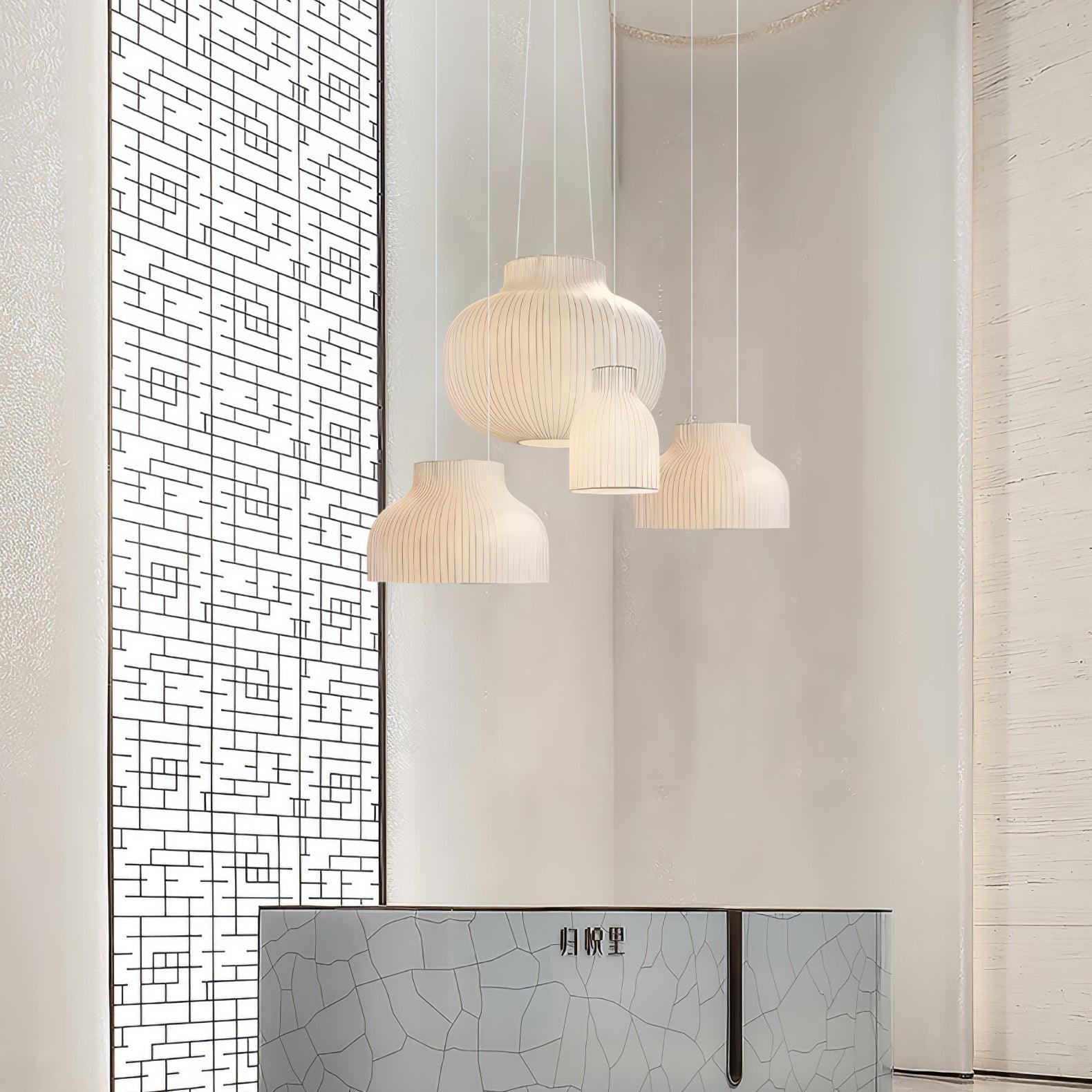 Lumina Silk Ribbed Pendant Light - Blowlighting