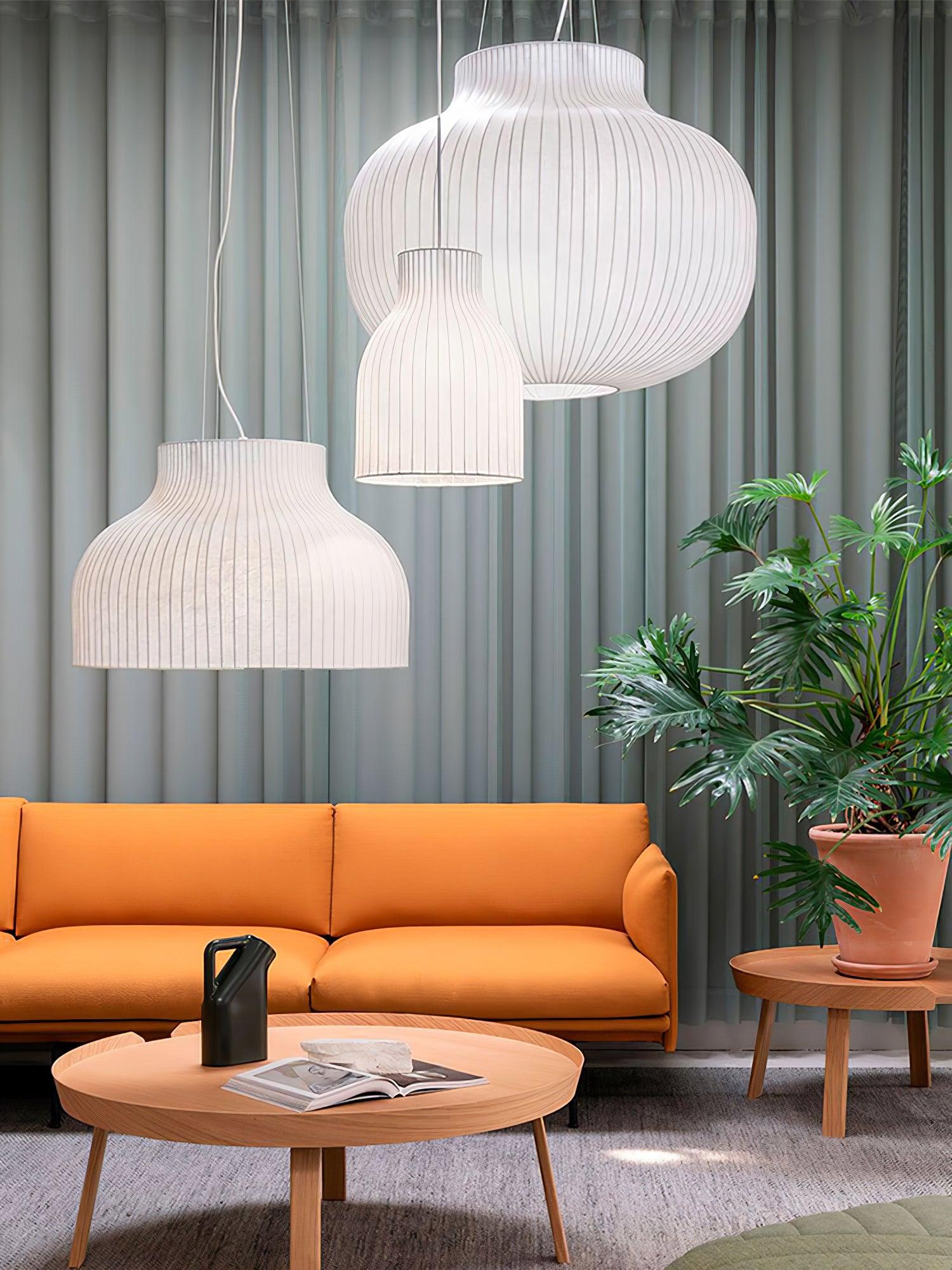 Lumina Silk Ribbed Pendant Light - Blowlighting