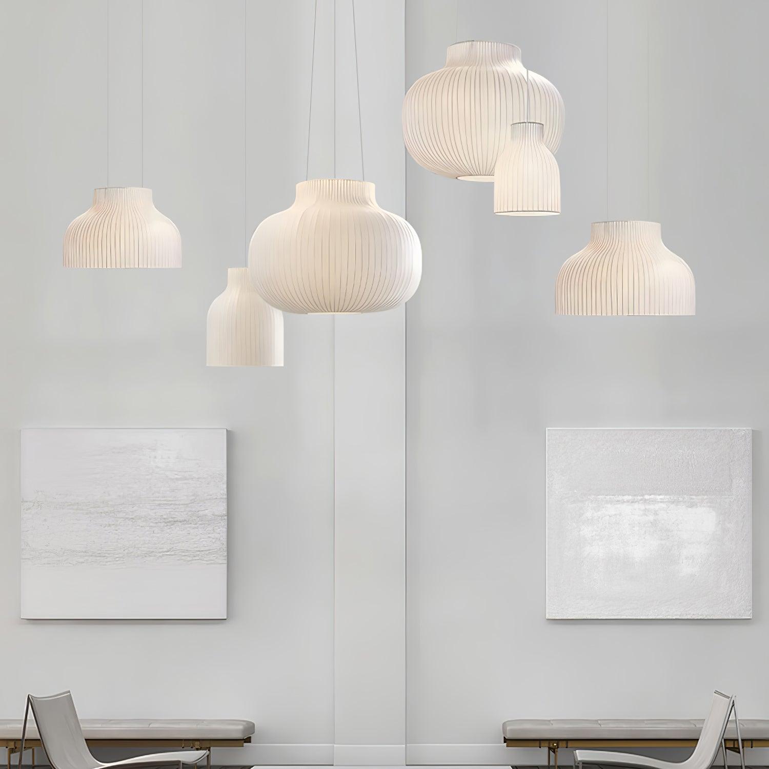 Lumina Silk Ribbed Pendant Light - Blowlighting