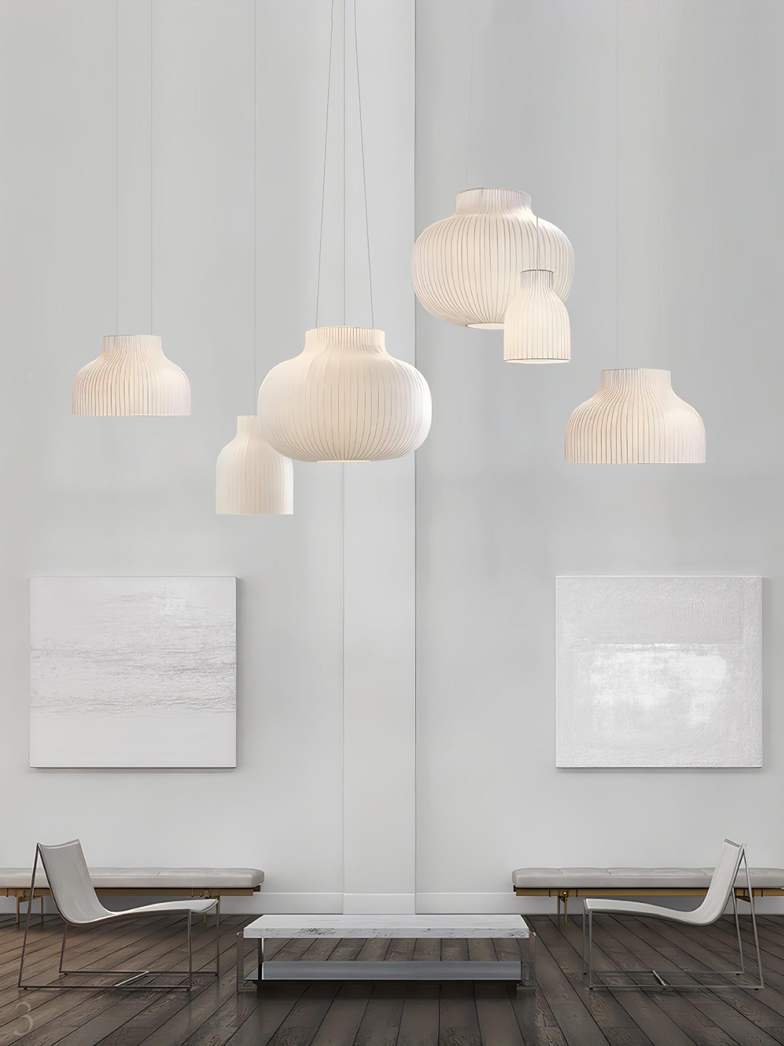 Lumina Silk Ribbed Pendant Light - Blowlighting