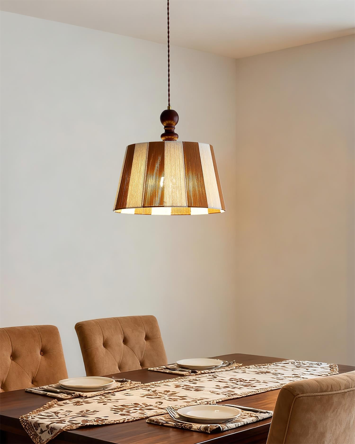 Shadow Stripe Modern Cotton Thread Pendant Light