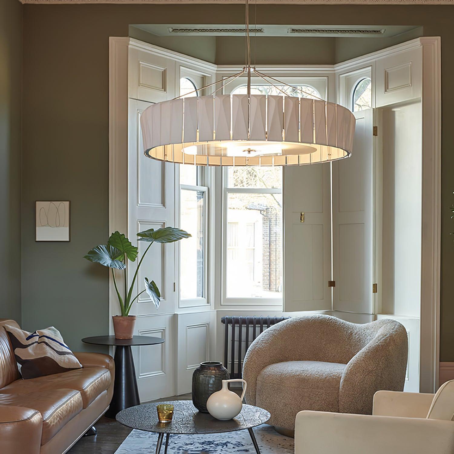 Vaeliora Ribbed Ceramic Pendant Light - Blowlighting