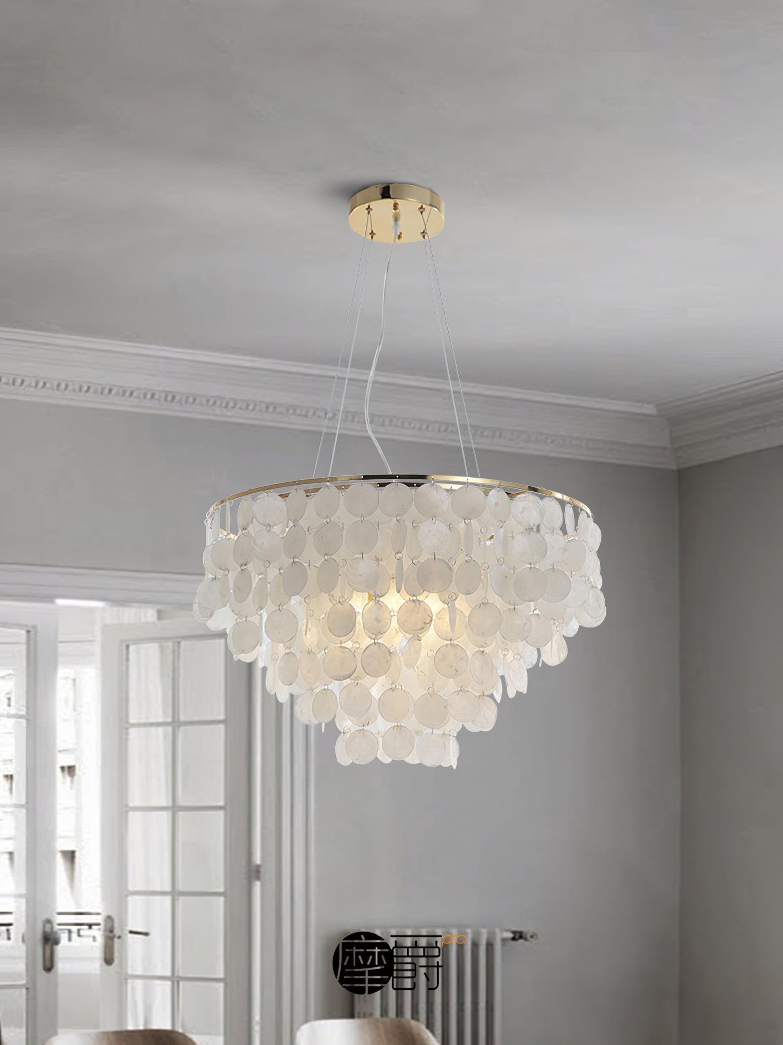 Esileth Postmodern Luxury Shell Wind Chime Metal Chandelier - Blowlighting
