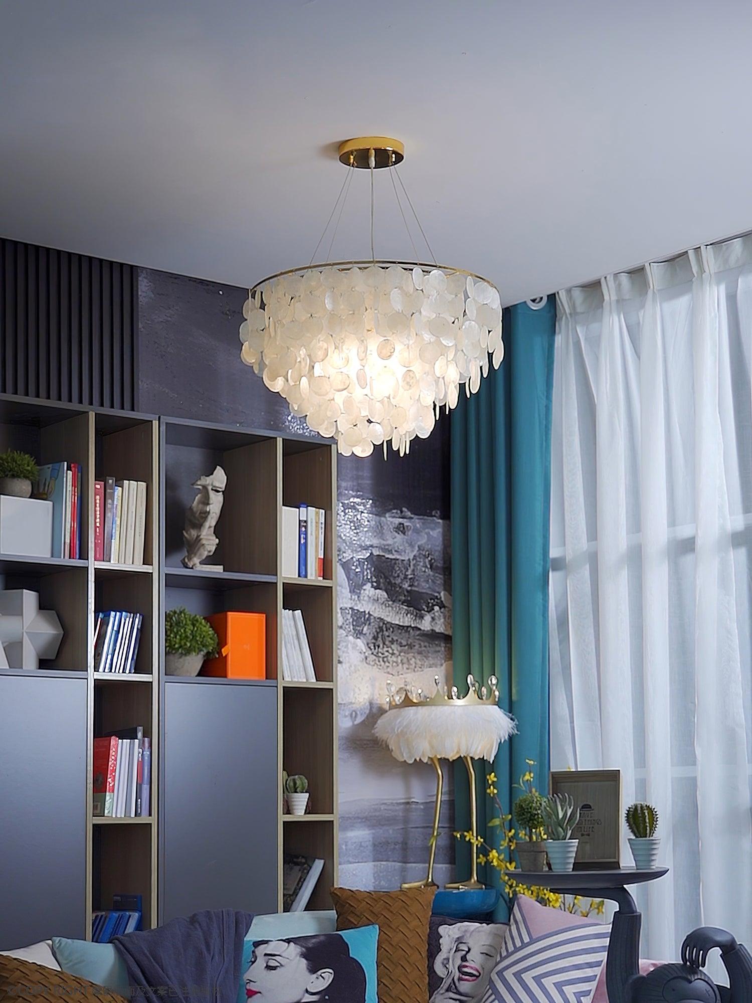 Esileth Postmodern Luxury Shell Wind Chime Metal Chandelier - Blowlighting