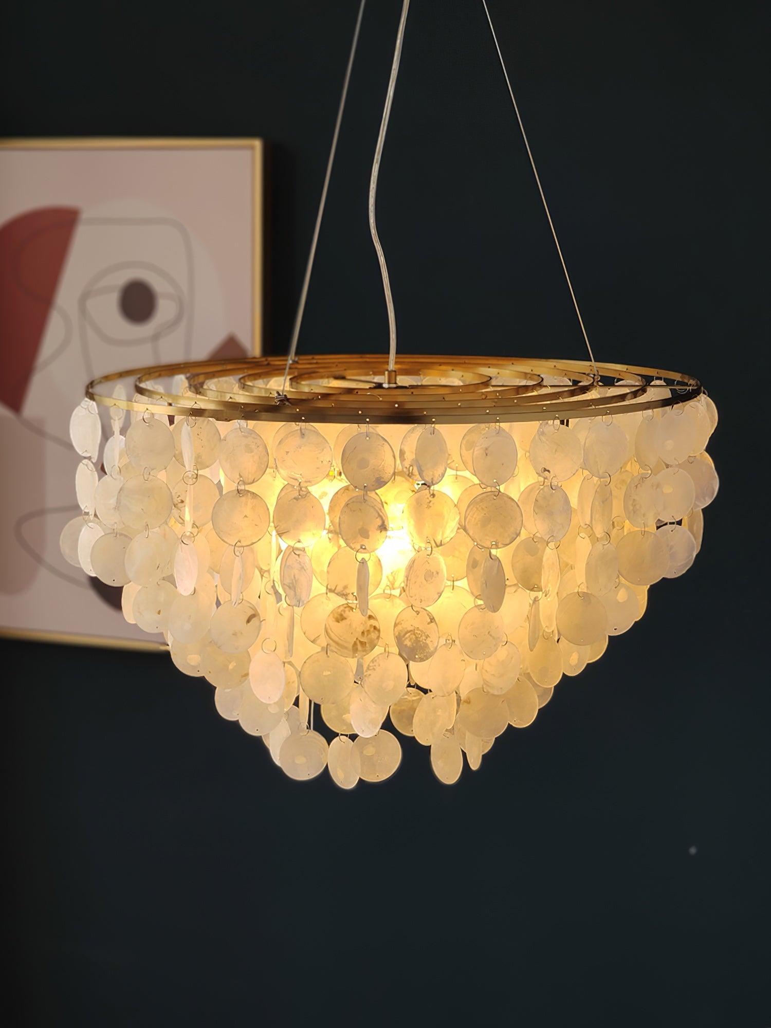 Esileth Postmodern Luxury Shell Wind Chime Metal Chandelier - Blowlighting