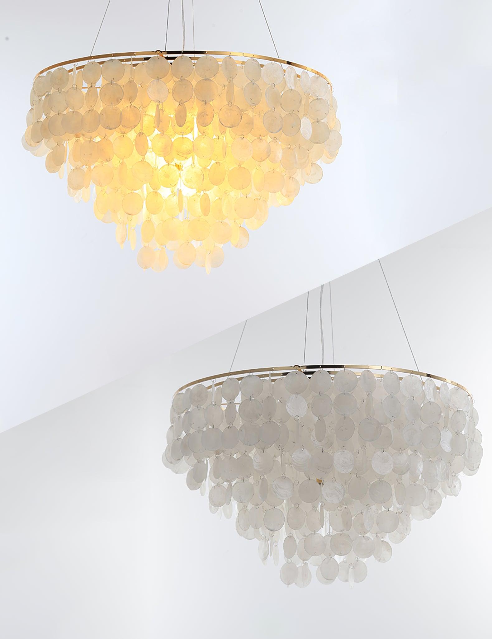 Esileth Postmodern Luxury Shell Wind Chime Metal Chandelier - Blowlighting