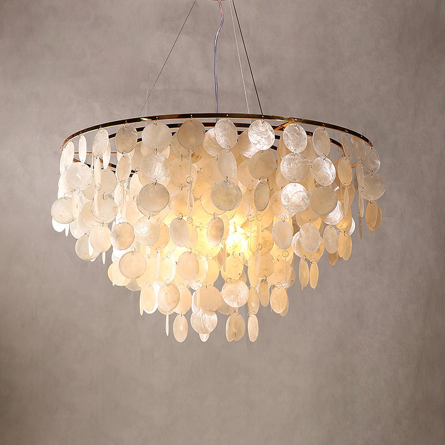 Esileth Postmodern Luxury Shell Wind Chime Metal Chandelier - Blowlighting