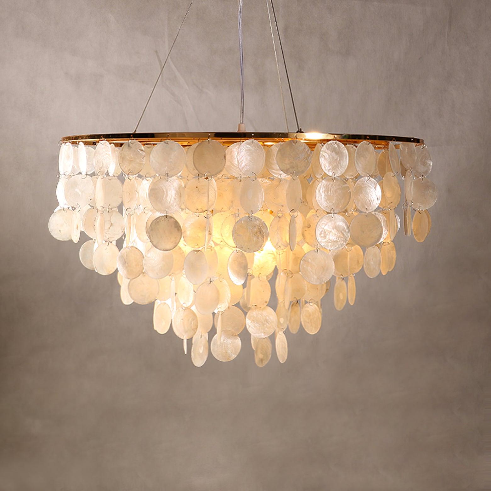 Esileth Postmodern Luxury Shell Wind Chime Metal Chandelier - Blowlighting