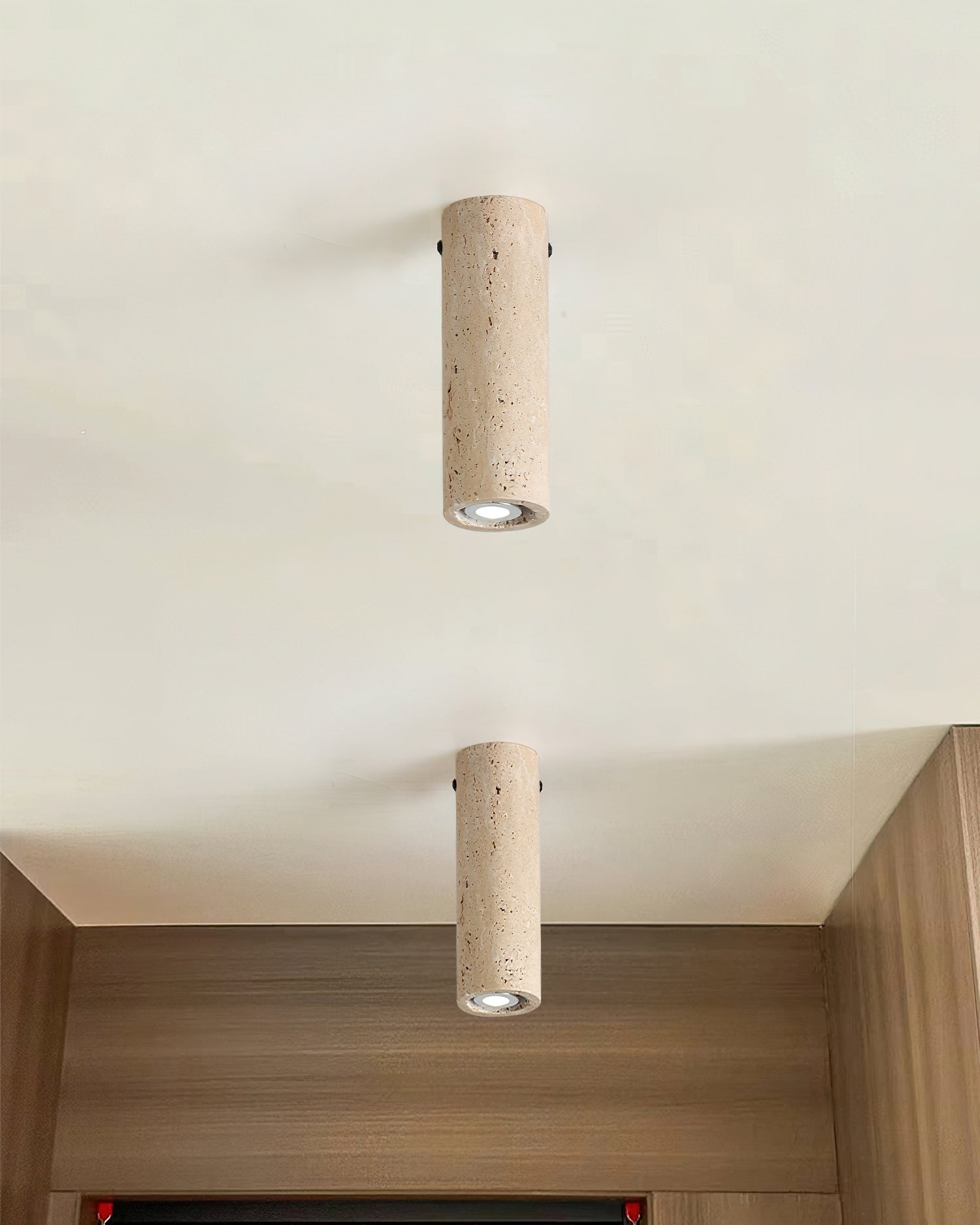 Shura Minimalist Travertine Ceiling Light