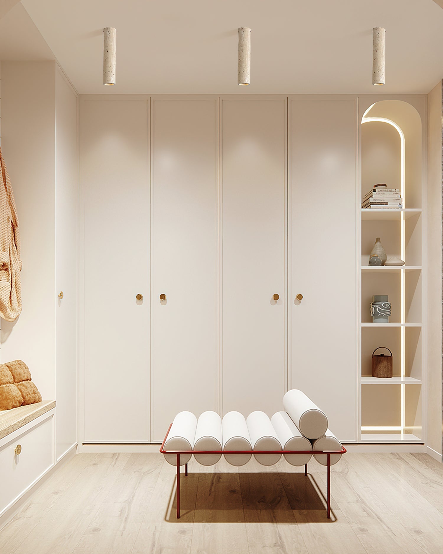 Shura Minimalist Travertine Ceiling Light