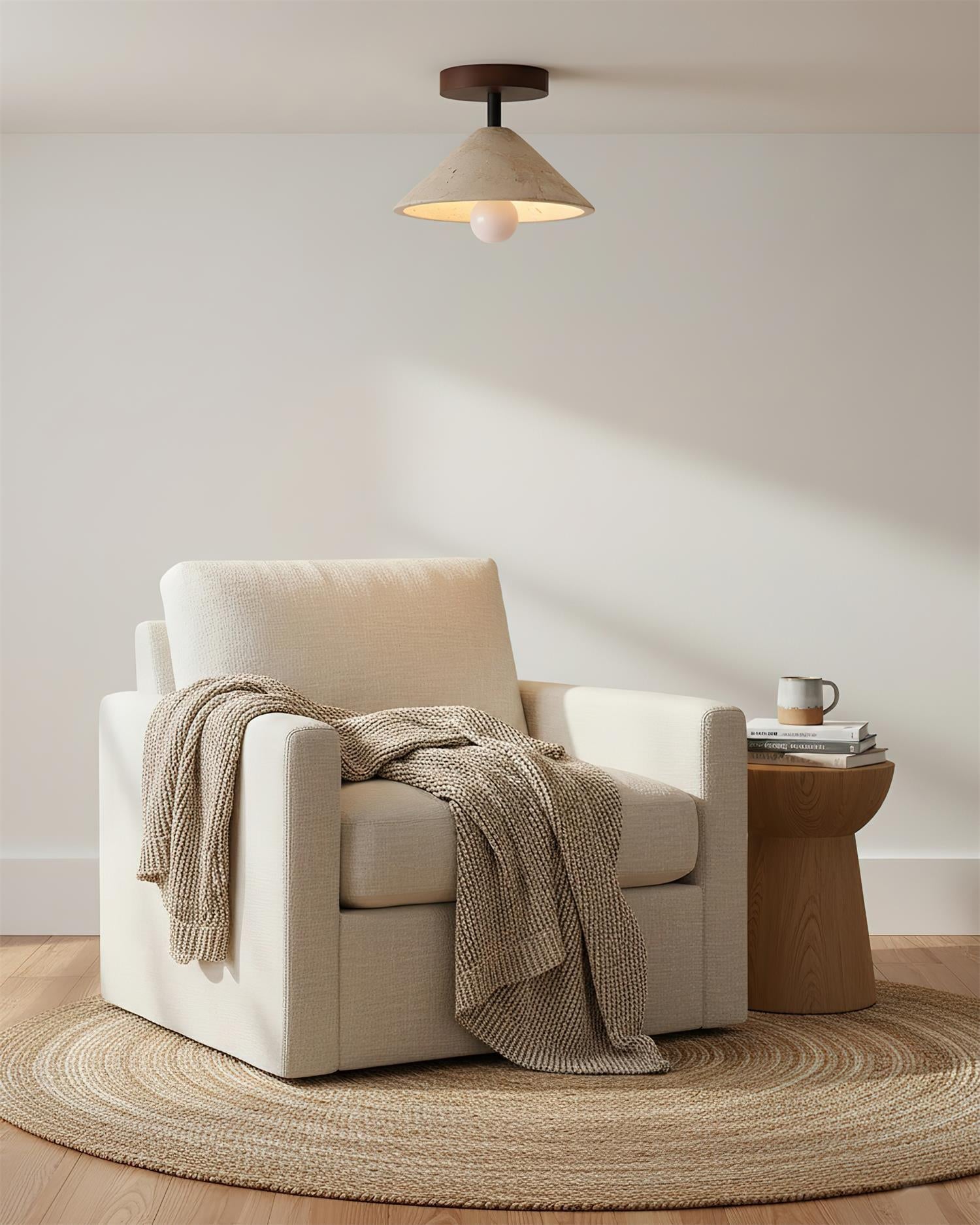 Sierra Wabi-Sabi Travertine Ceiling Light