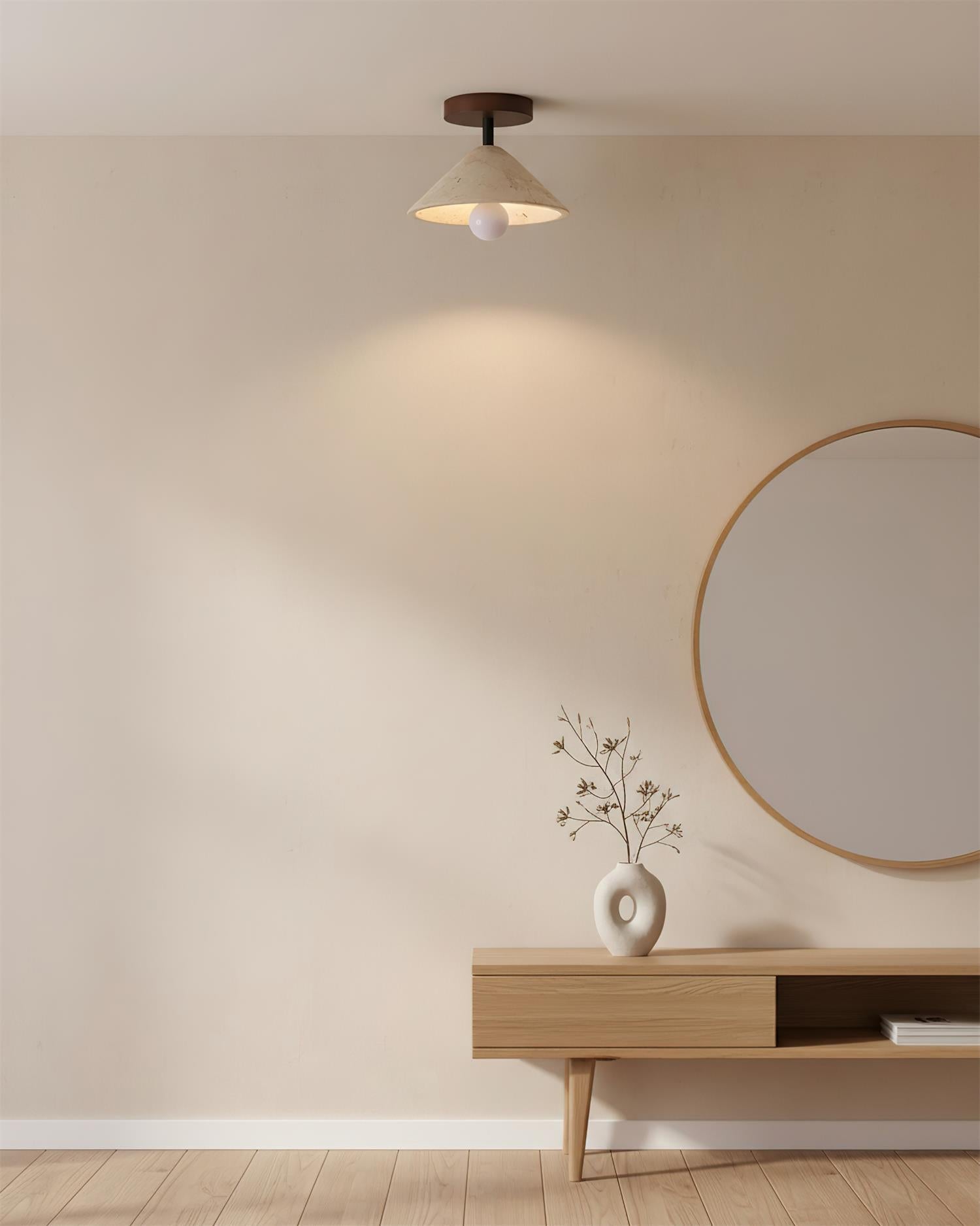 Sierra Wabi-Sabi Travertine Ceiling Light