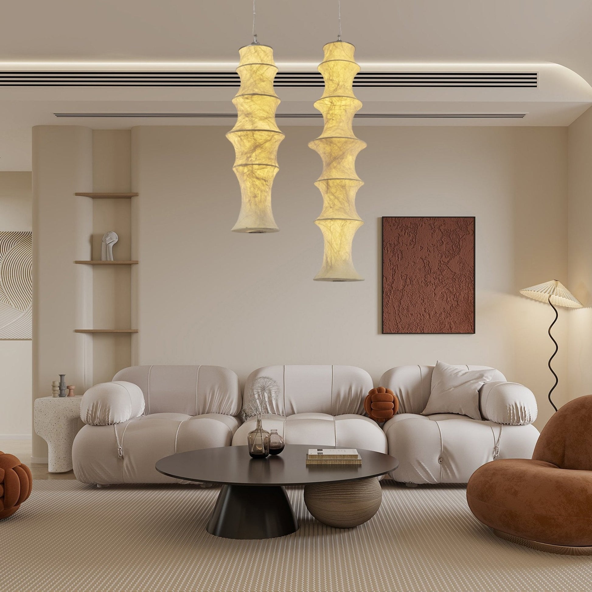 Elraeor Layered Mulberry Silk Pendant Light - Blowlighting