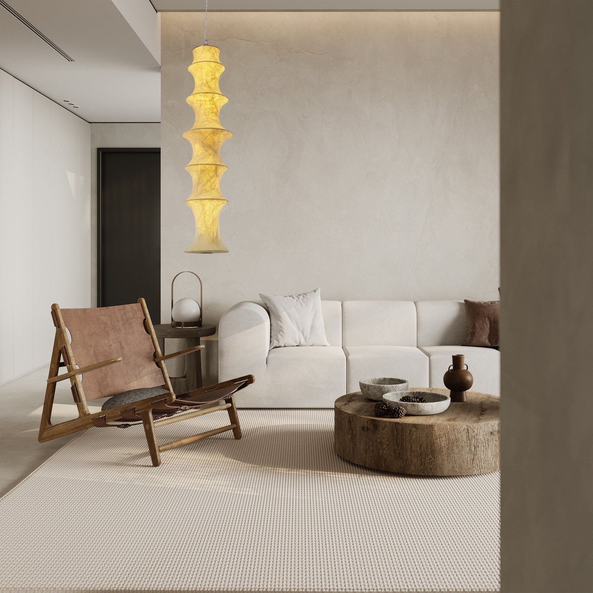 Elraeor Layered Mulberry Silk Pendant Light - Blowlighting