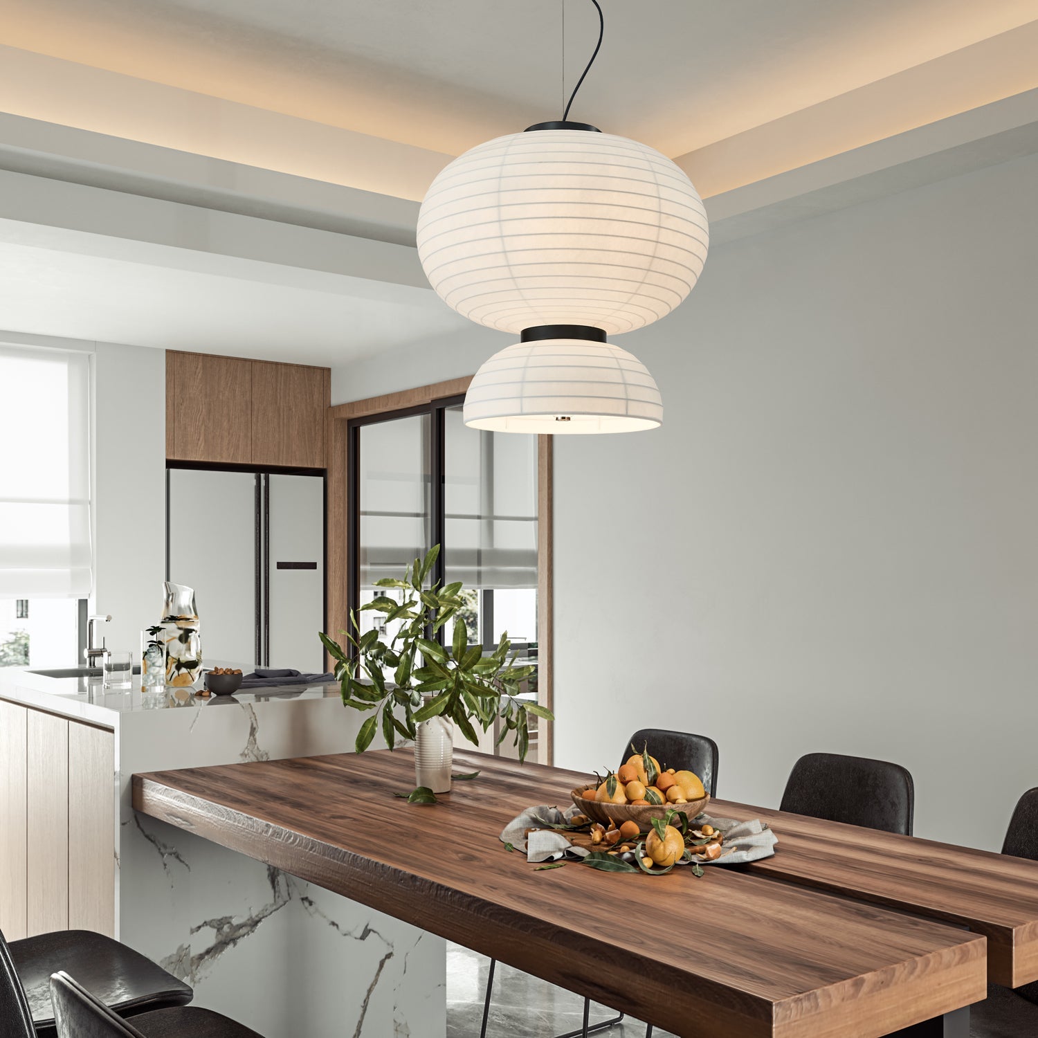 Modern Silk Pendant Light - Blowlighting