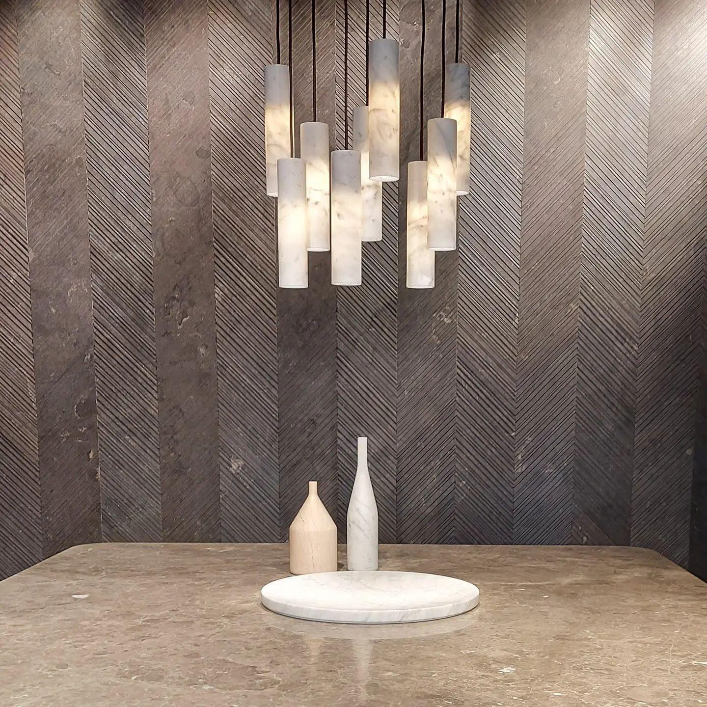 Nyxara Cluster Alabaster Pendant Light - Blowlighting
