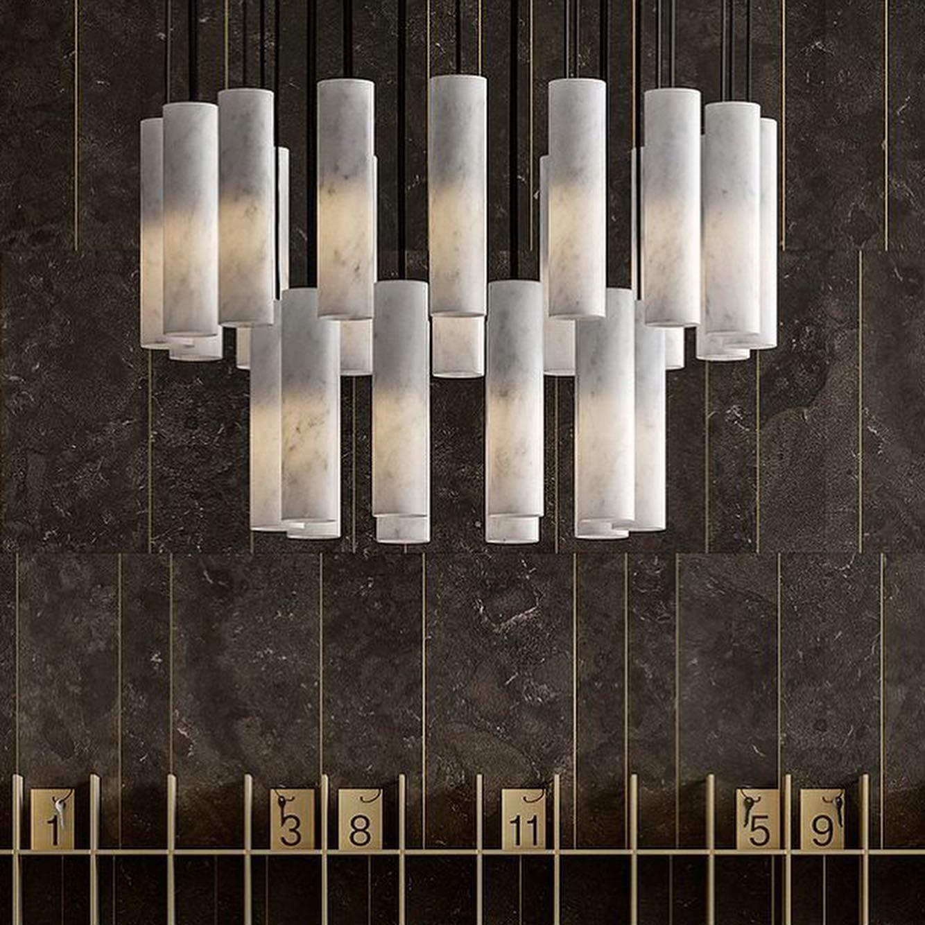 Nyxara Cluster Alabaster Pendant Light - Blowlighting