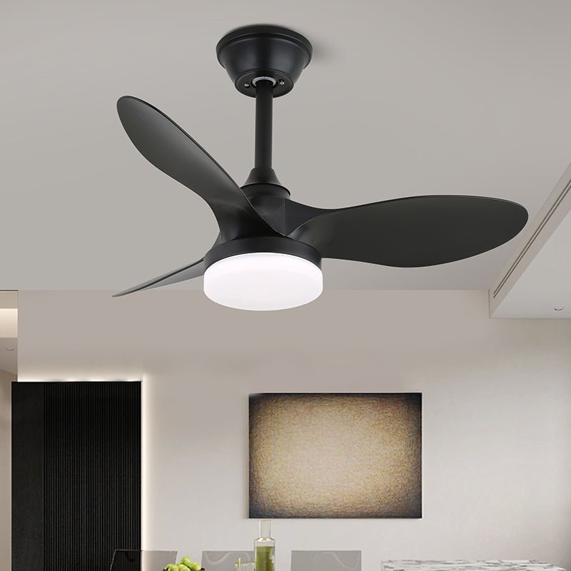 Arden Minimalist Black Wood Ceiling Fan Light - Blowlighting