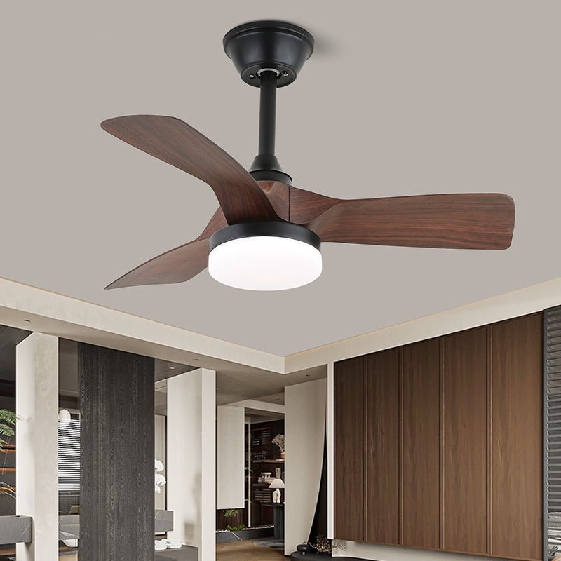 Arden Minimalist Black Wood Ceiling Fan Light - Blowlighting