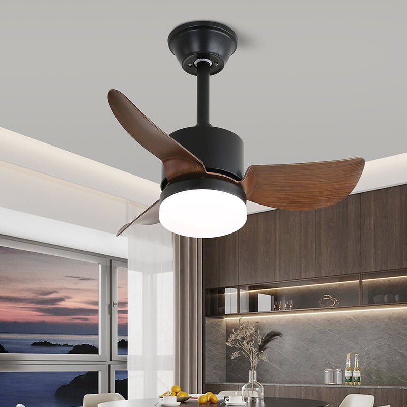 Arden Minimalist Black Wood Ceiling Fan Light - Blowlighting