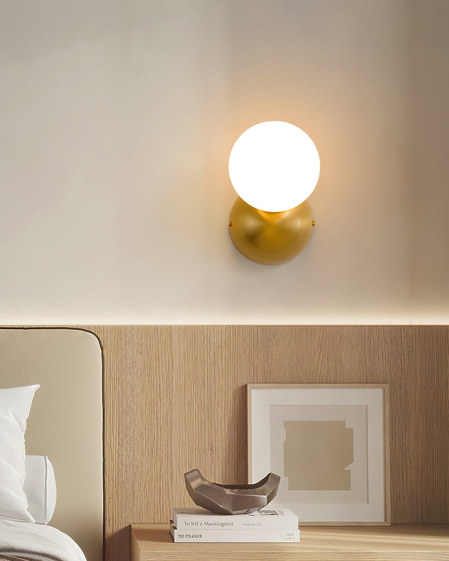 Lysola Sphere Glass Brass Wall Light - Blowlighting