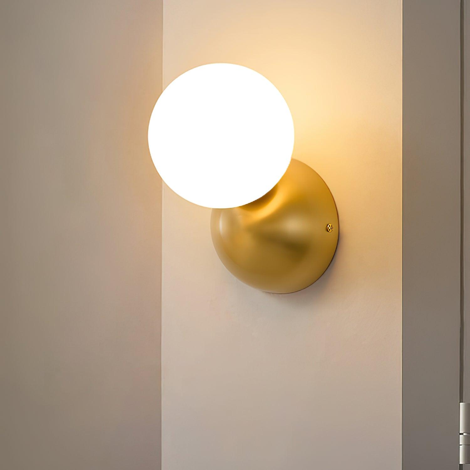 Lysola Sphere Glass Brass Wall Light - Blowlighting