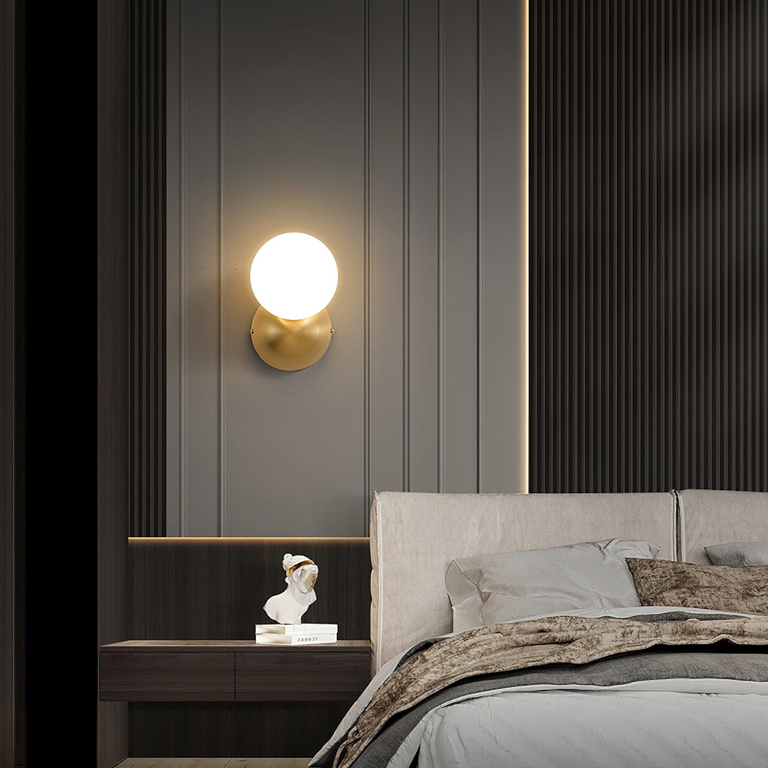 Lysola Sphere Glass Brass Wall Light - Blowlighting