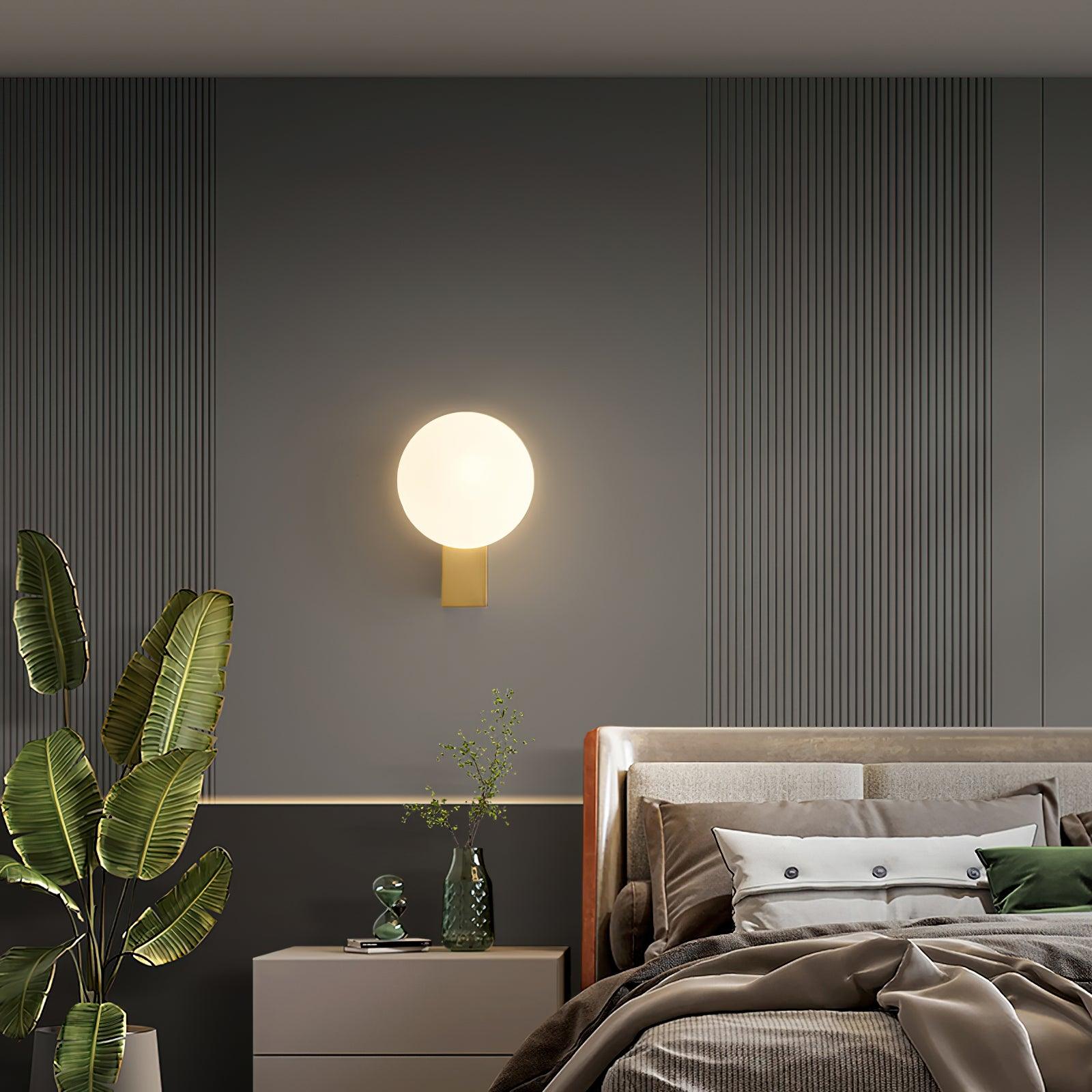 Lysola Sphere Glass Brass Wall Light - Blowlighting
