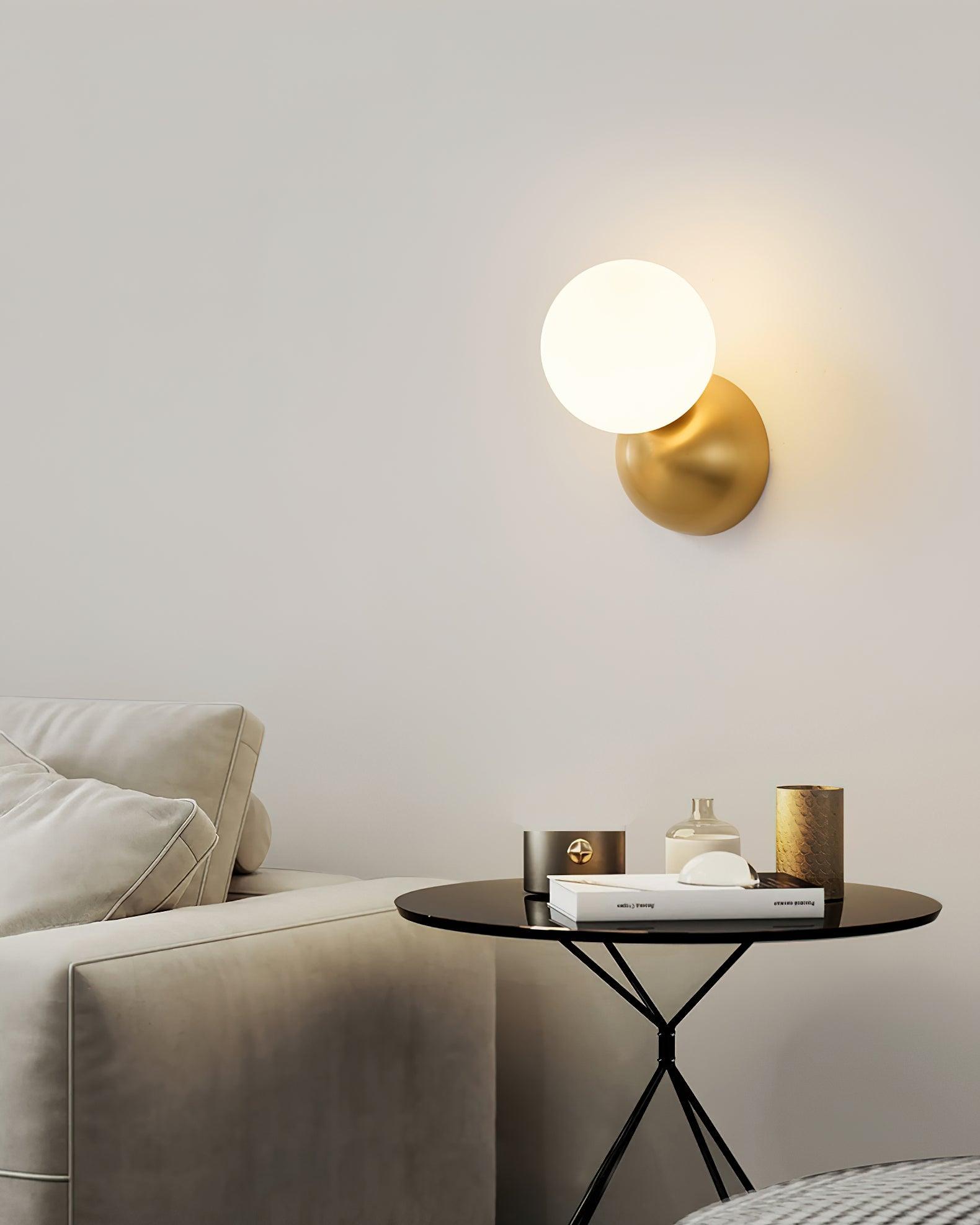 Lysola Sphere Glass Brass Wall Light - Blowlighting