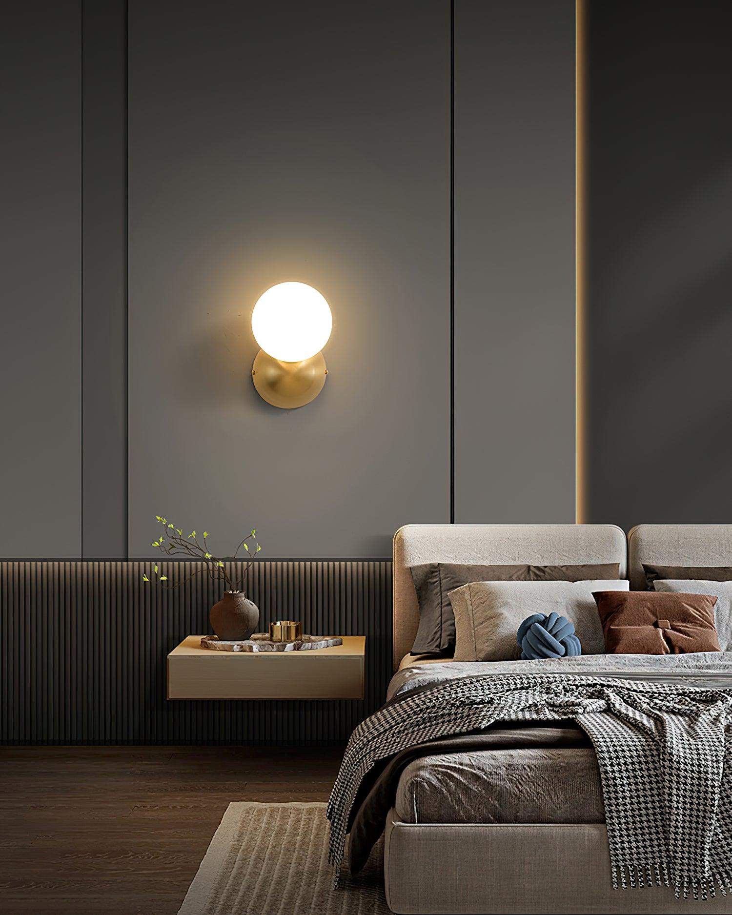 Lysola Sphere Glass Brass Wall Light - Blowlighting