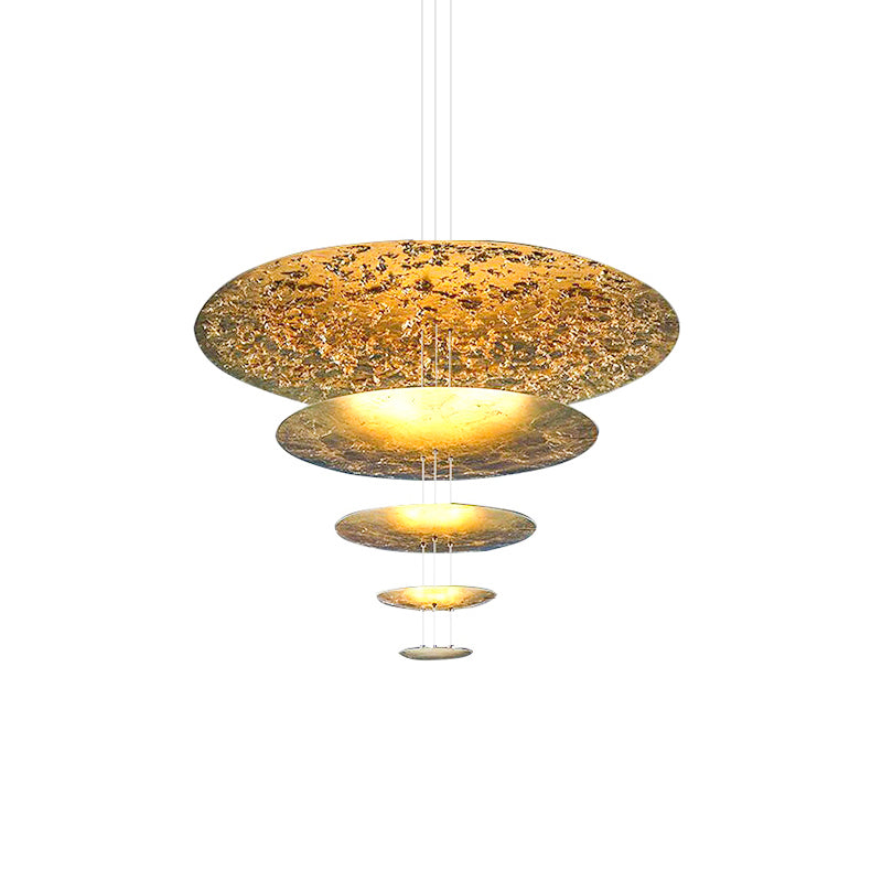 Zathaara Layered Gold Foil Pendant Light - Blowlighting
