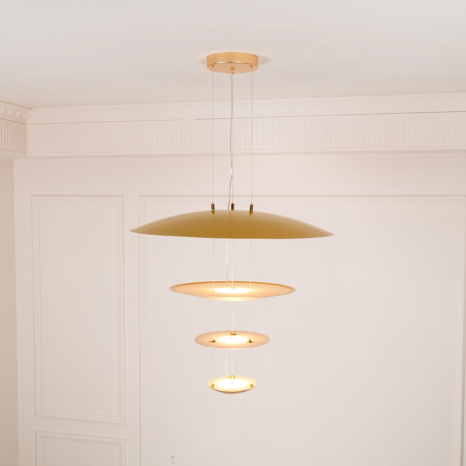 Zathaara Layered Gold Foil Pendant Light - Blowlighting