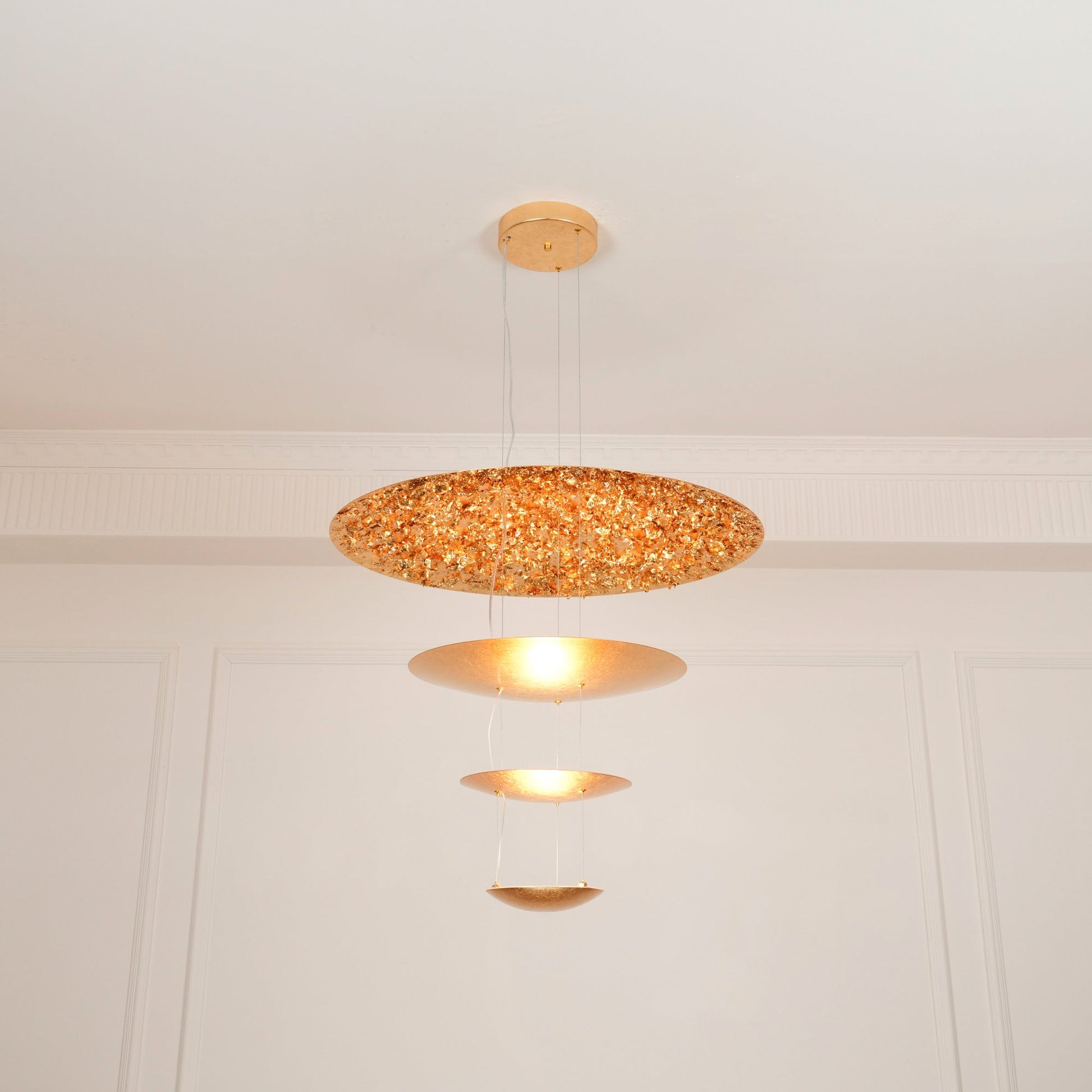 Zathaara Layered Gold Foil Pendant Light - Blowlighting
