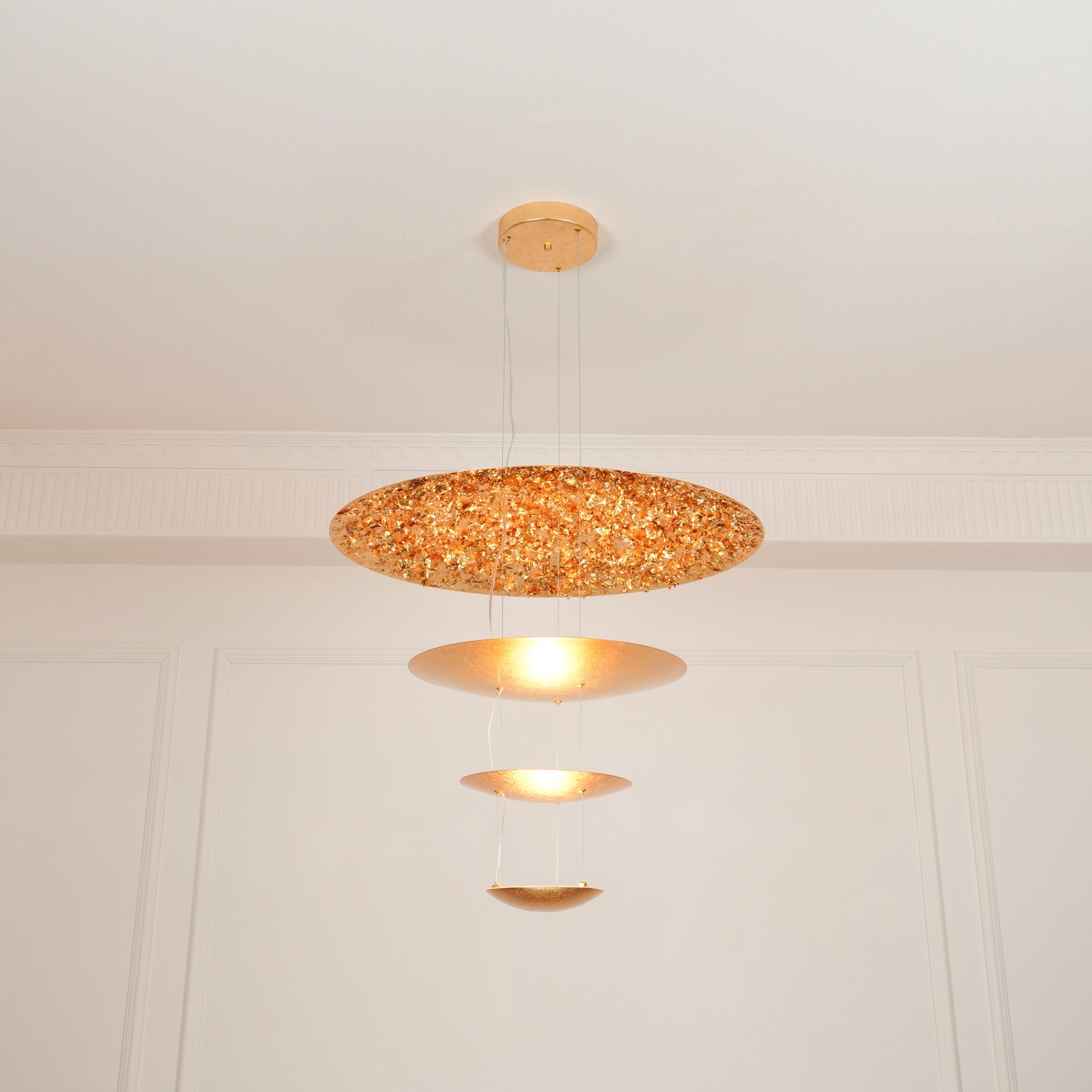 Zathaara Layered Gold Foil Pendant Light - Blowlighting