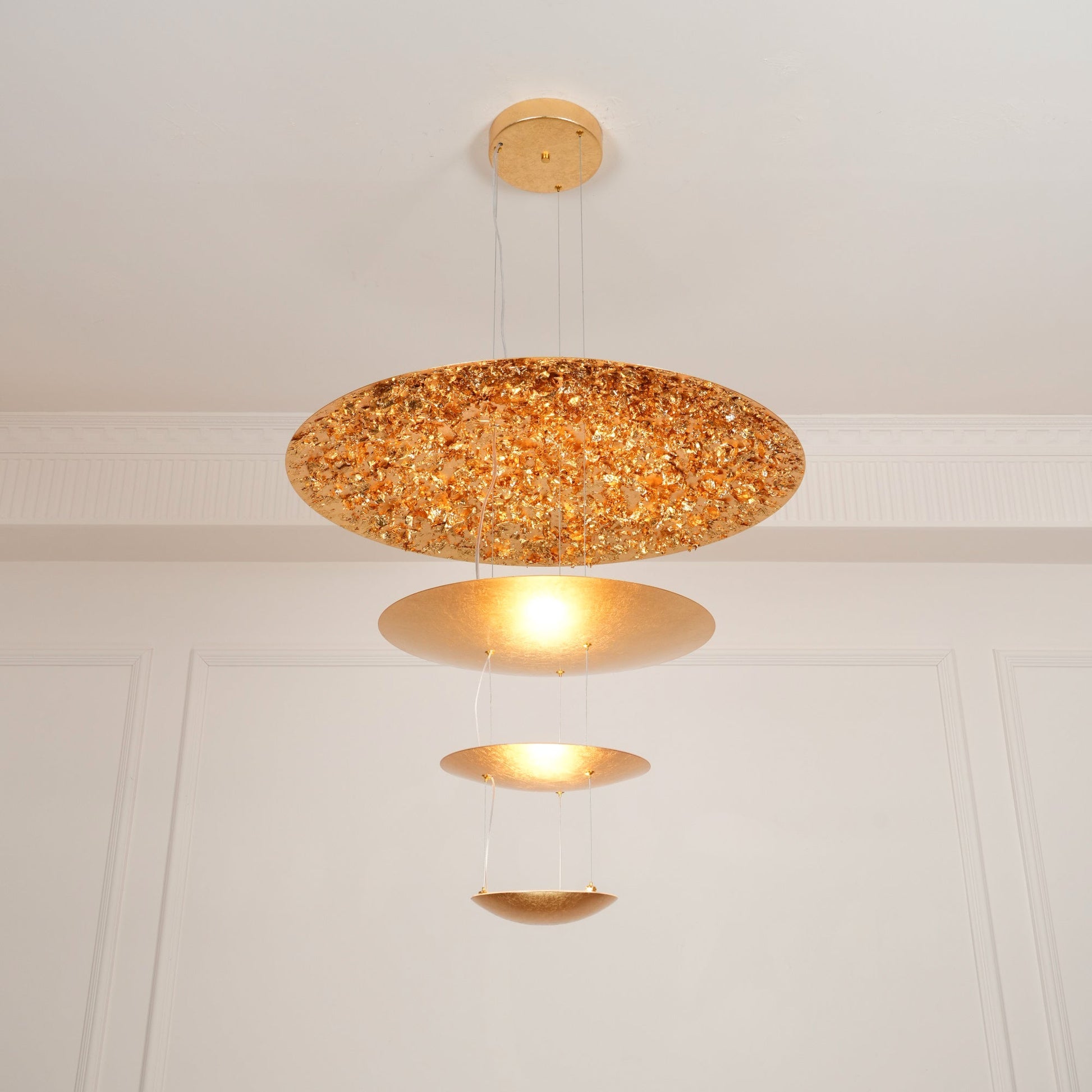 Zathaara Layered Gold Foil Pendant Light - Blowlighting