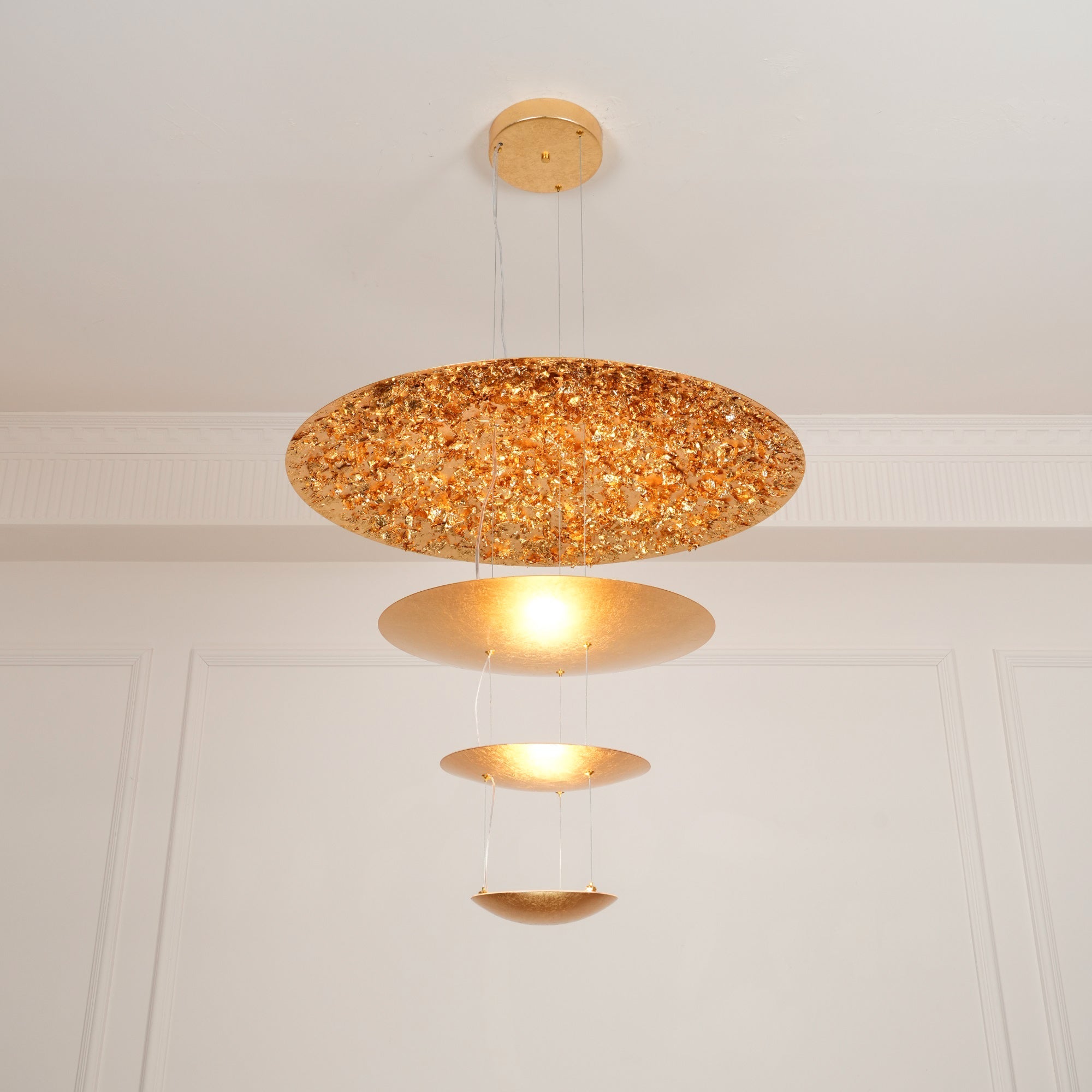 Zathaara Layered Gold Foil Pendant Light - Blowlighting
